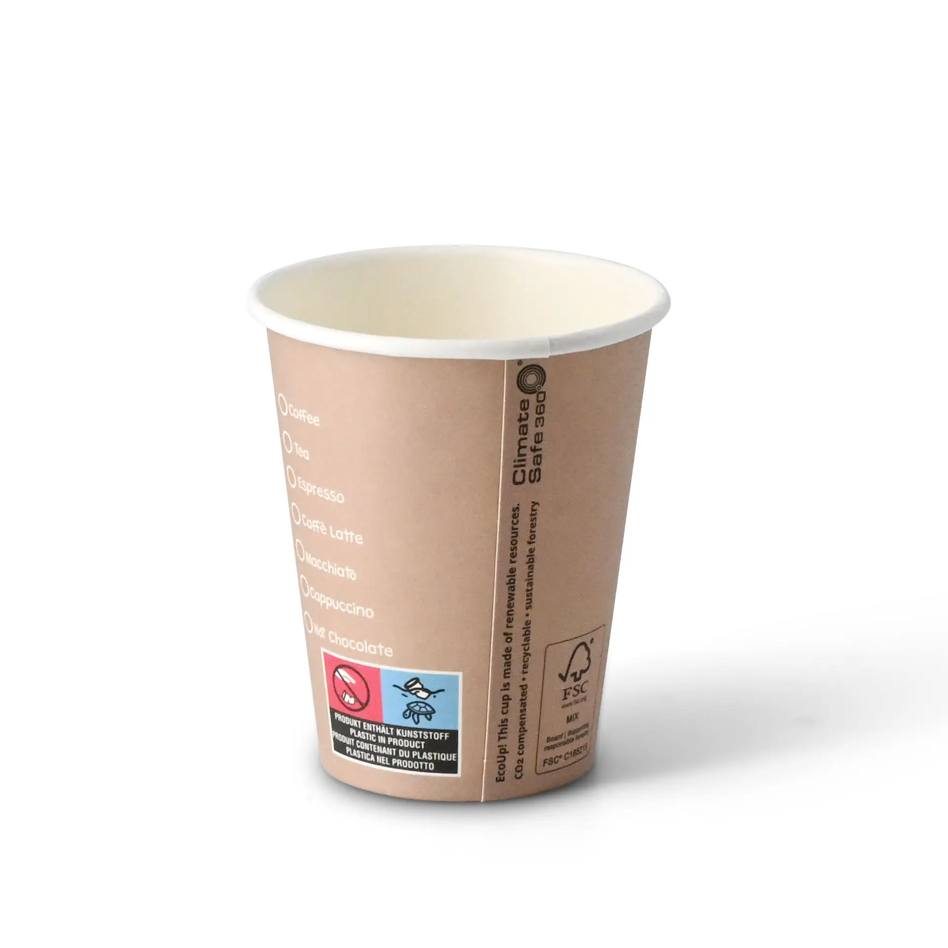 8 oz Paper cup printed with "Coffeebreak" (coated), Ø 80 mm, white con10033-01-0-pappbecher-bedruckt-coffeebreak-beschichtet-200-ml-8-oz-80-mm-weiss-1