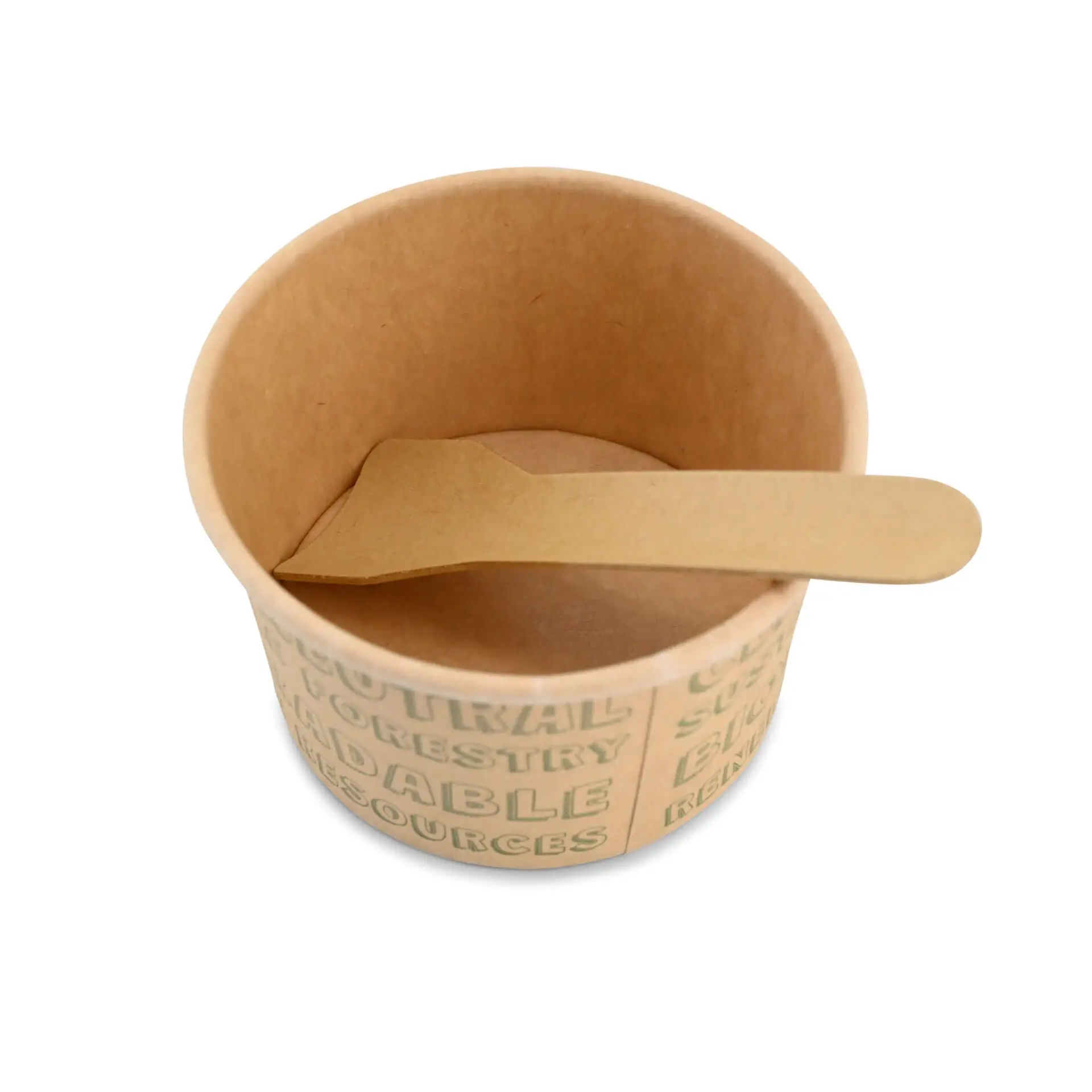 Paper Ice Cream Spoon, 9.5 cm, brown