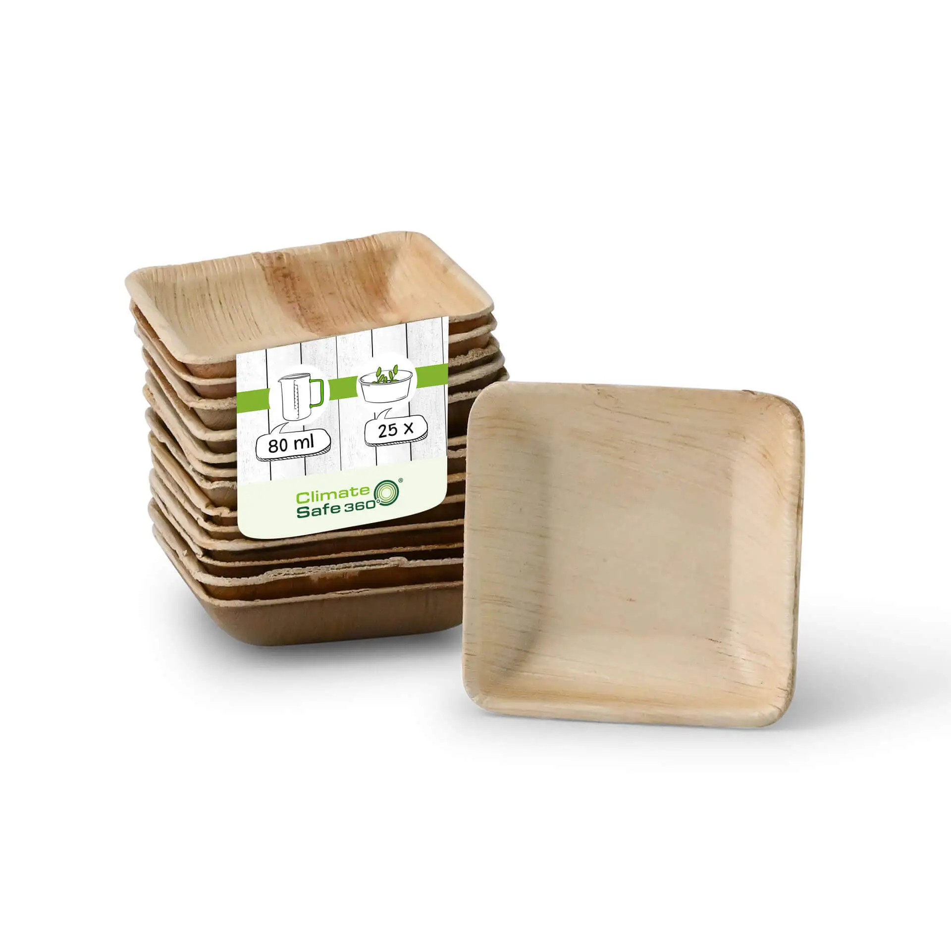 Palm Leaf Bowl "Palmware®" 80 ml, square