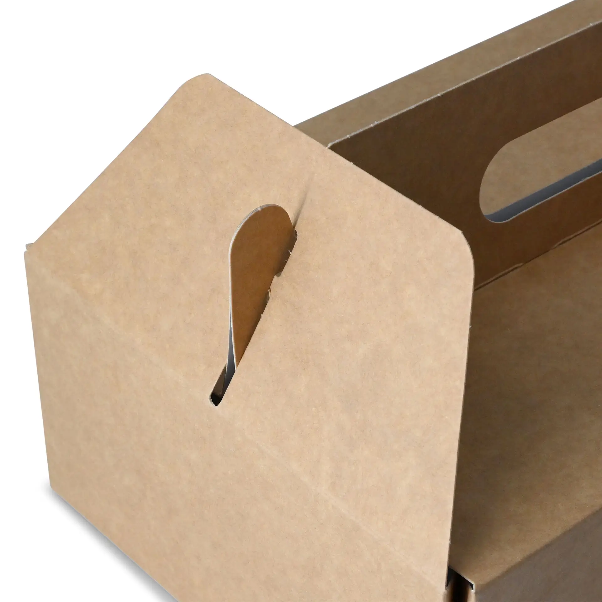 Cardboard-pastry boxes with handle L, 26 x 17 x 9 cm, brown, foldable