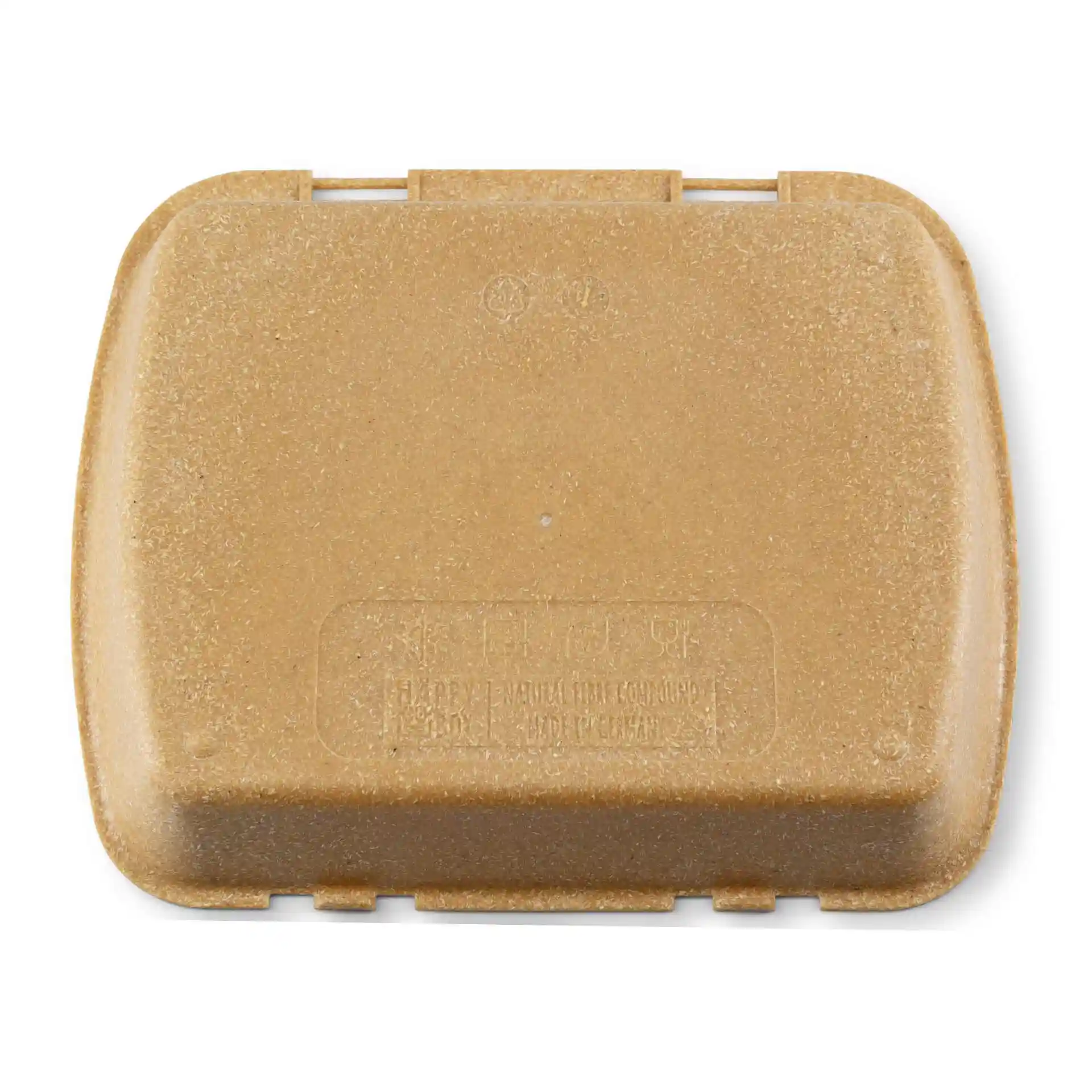 Brown rectangular reusable menu container with a lid, dimensions 24.5 x 20 x 4.5 cm.