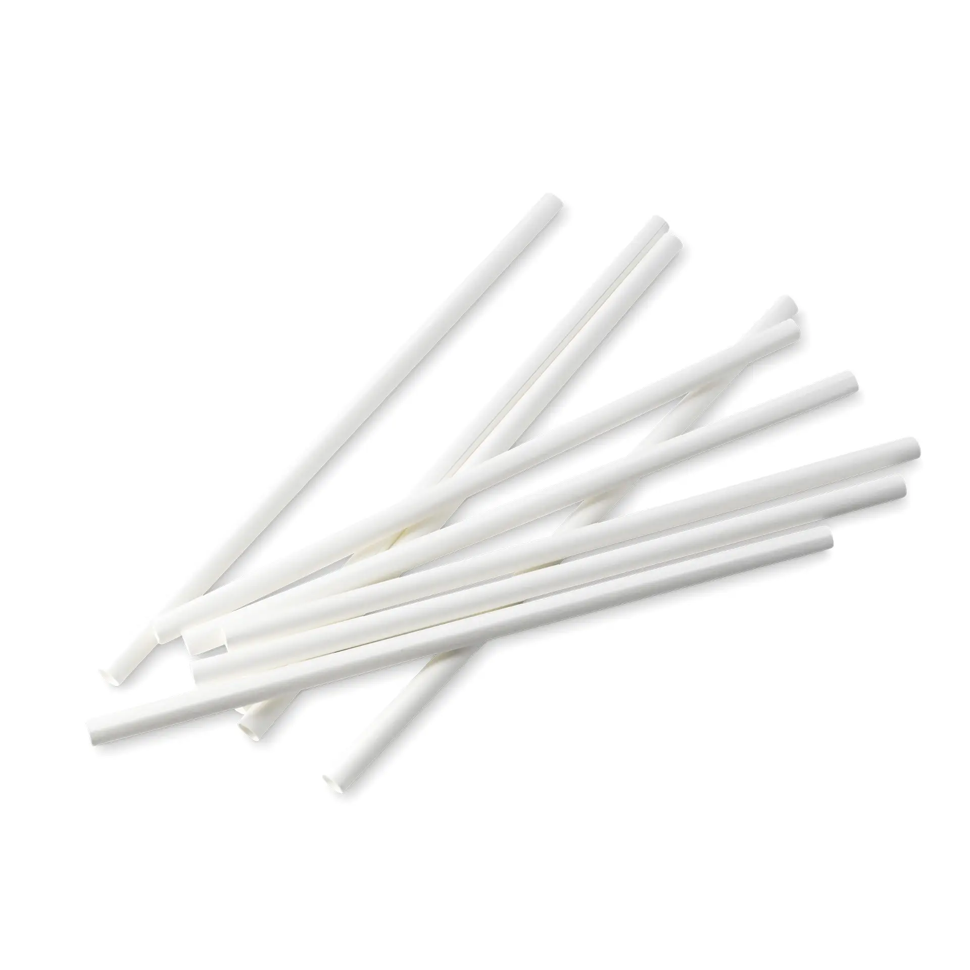 Jumbo drinking straw 23 cm, Ø 0,8 cm, white, vertically rolled