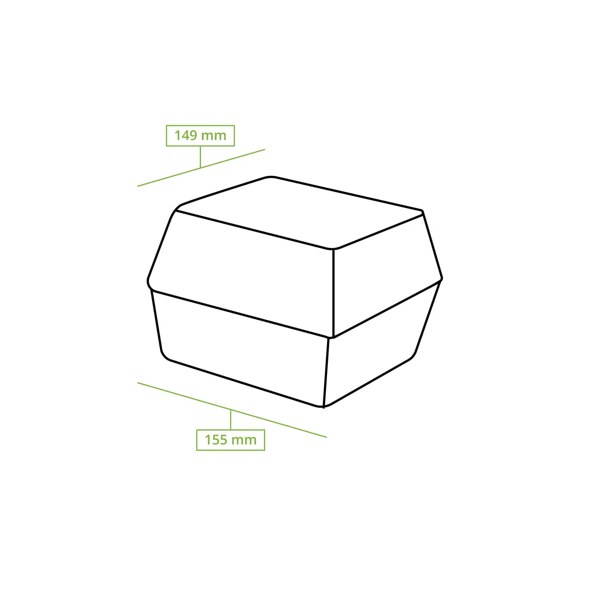 Sugarcane-burger boxes 15 x 15 x 8 cm, square Sugarcane-burger boxes 15 x 15 x 8 cm, square