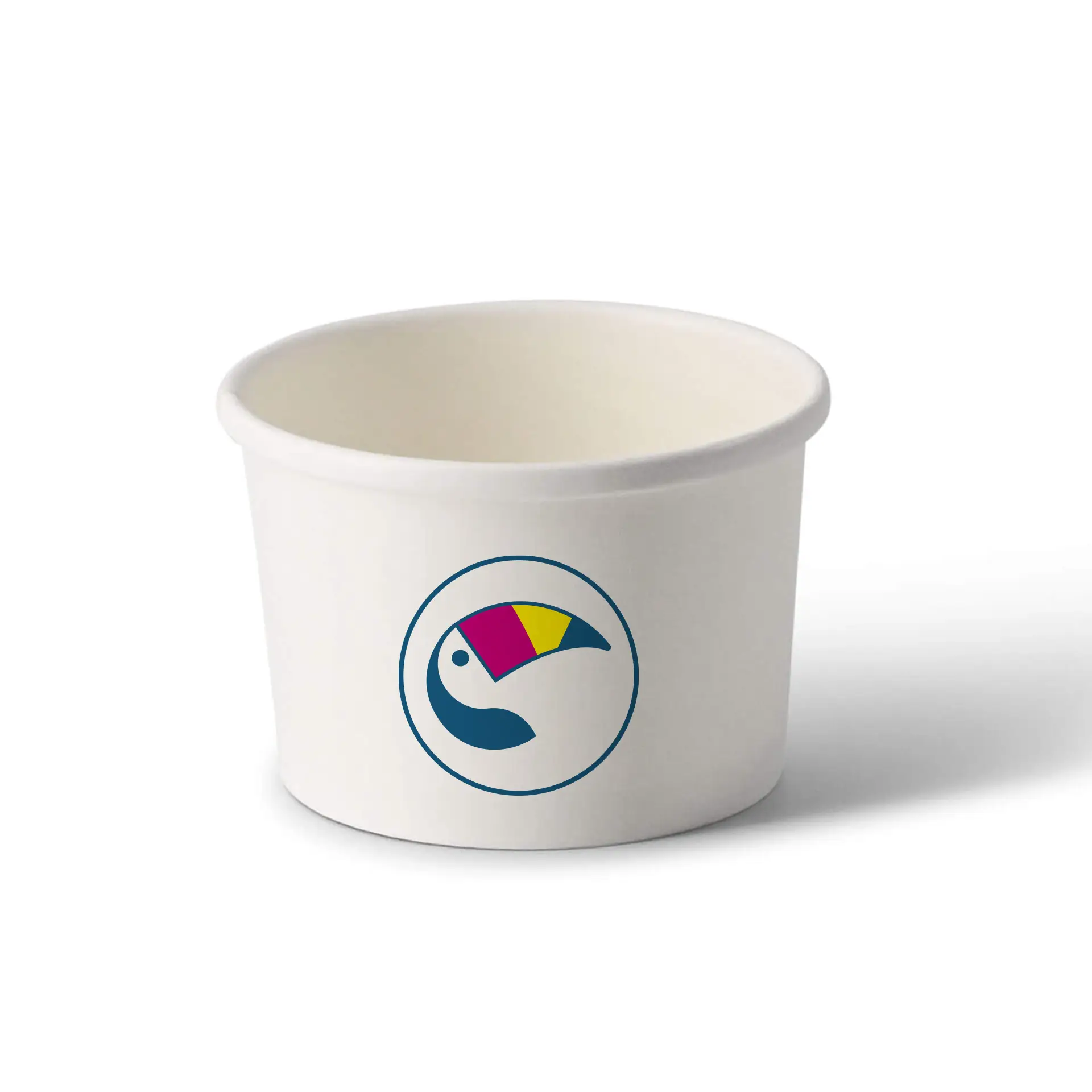 Soup cup to go printed, white, 200 ml, Ø 90 mm, PE-coated