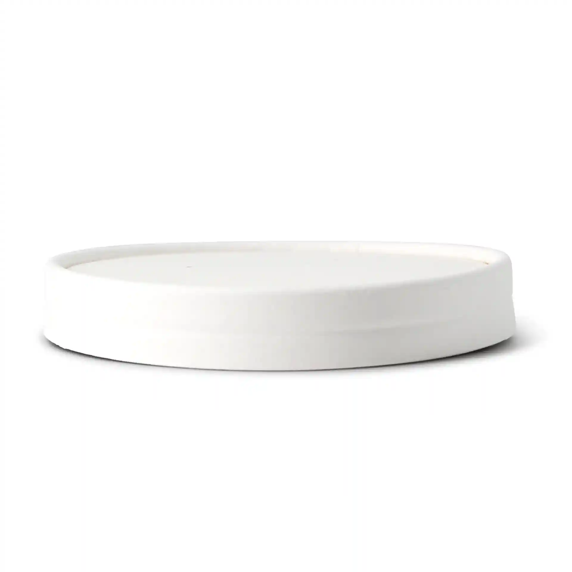 White round cardboard lid with a diameter of 116 mm and a height of 17 mm.