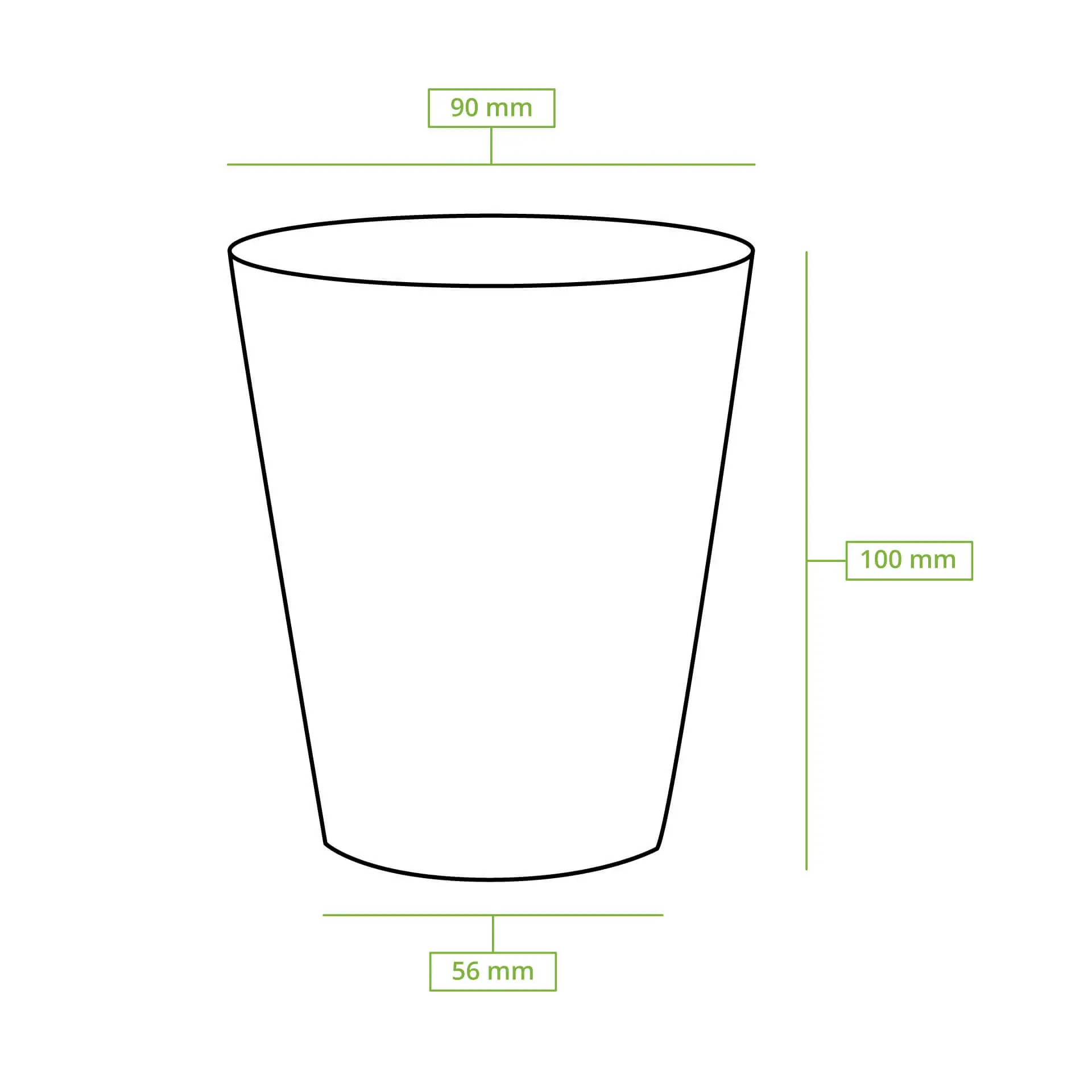Paper cup 250 ml / 10 oz, Ø 90 mm, single wall, white, PLA-coated