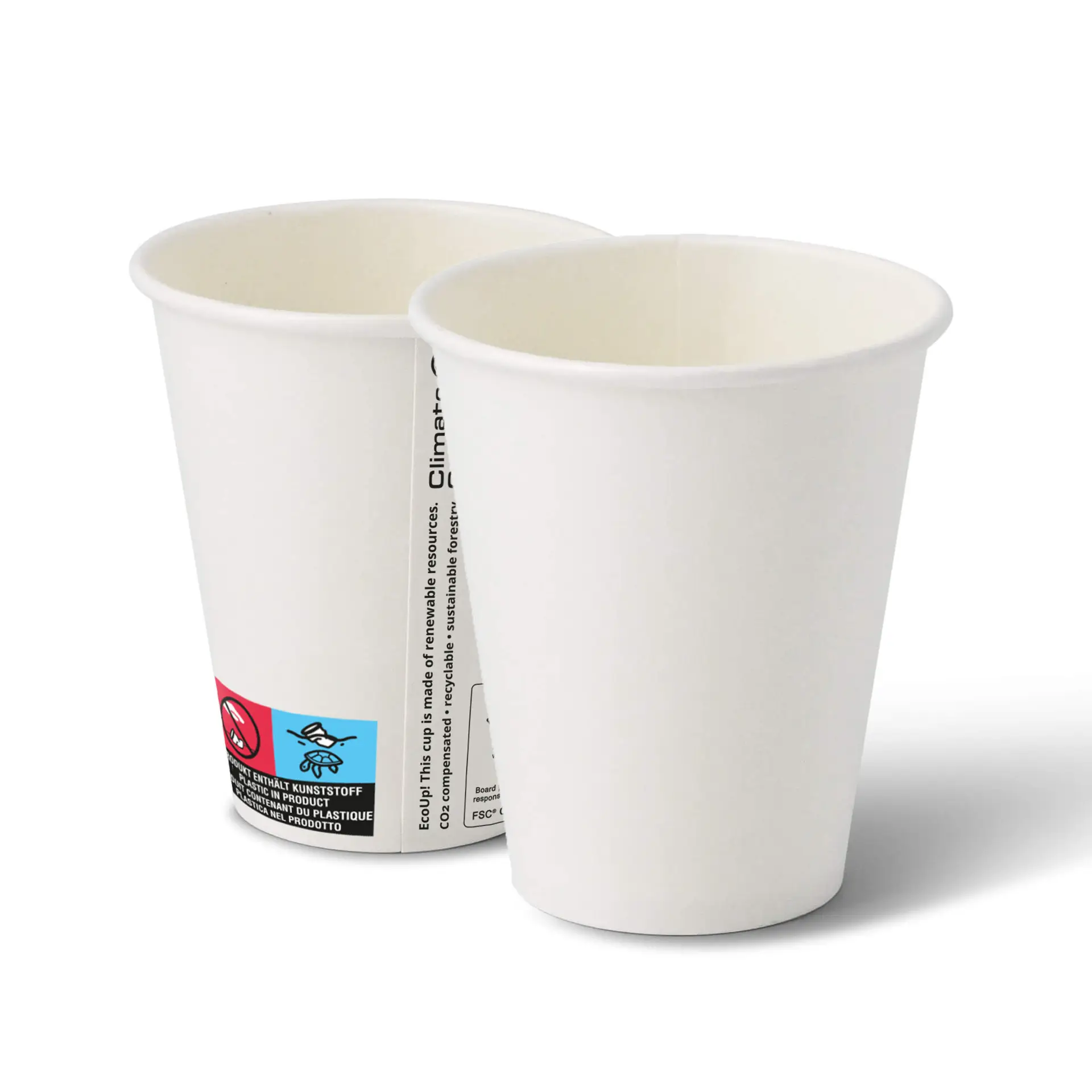 10 oz Paper cups (coated), Ø 90 mm, white