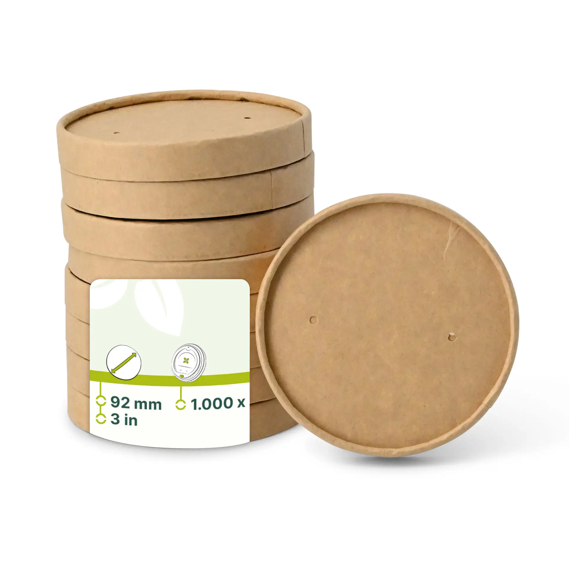 Cardboard lids (coated) Ø 92 mm, brown (for ice cream cups) Cardboard lids (coated) Ø 92 mm, brown (for ice cream cups)