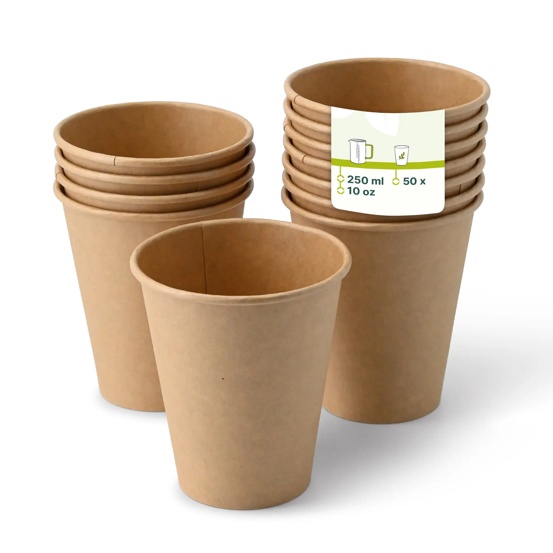 10 oz Paper cups, Ø 90 mm, unbleached dhd045131-pappbecher-250-ml-10-oz-90-mm-ungebleicht