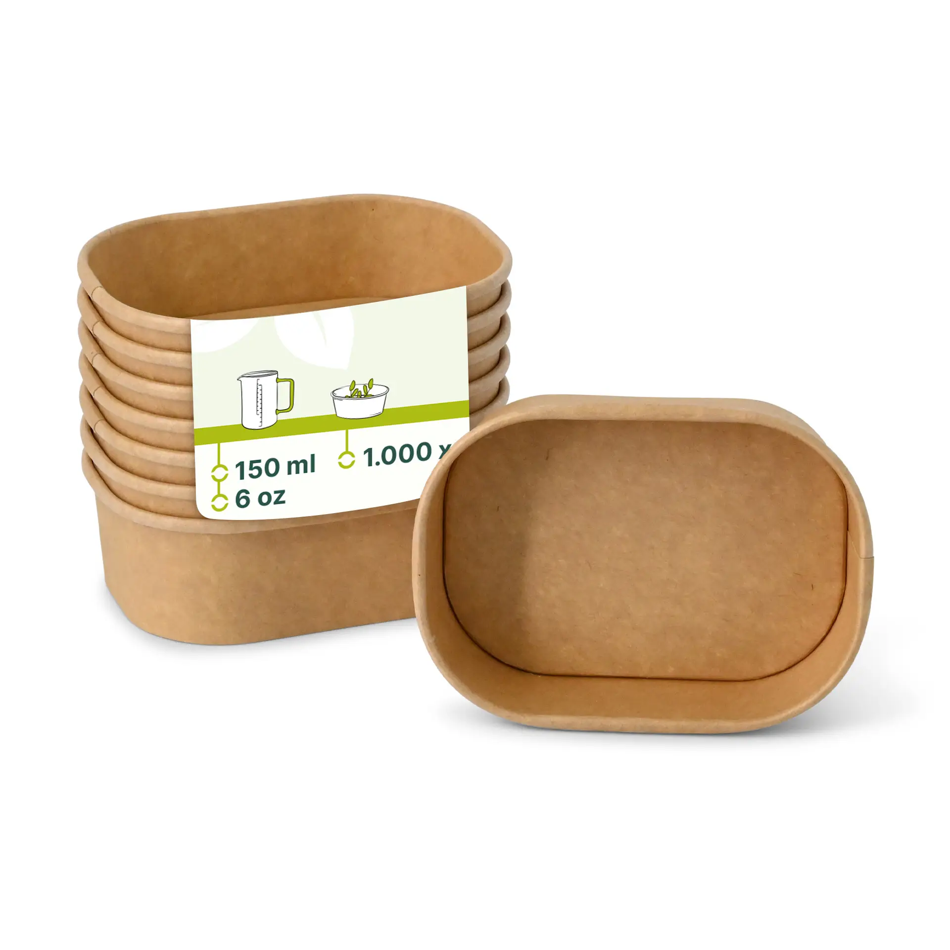 Food containers 150 ml, 11 x 8 x 3.5 cm, kraft, rectangular Food containers 150 ml, 11 x 8 x 3.5 cm, kraft, rectangular