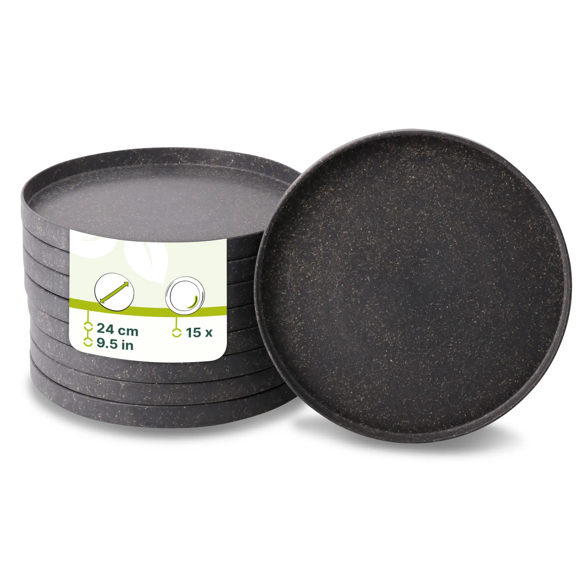 Reusable plates "merways Plate" Ø 24 cm, round, pepper / grey