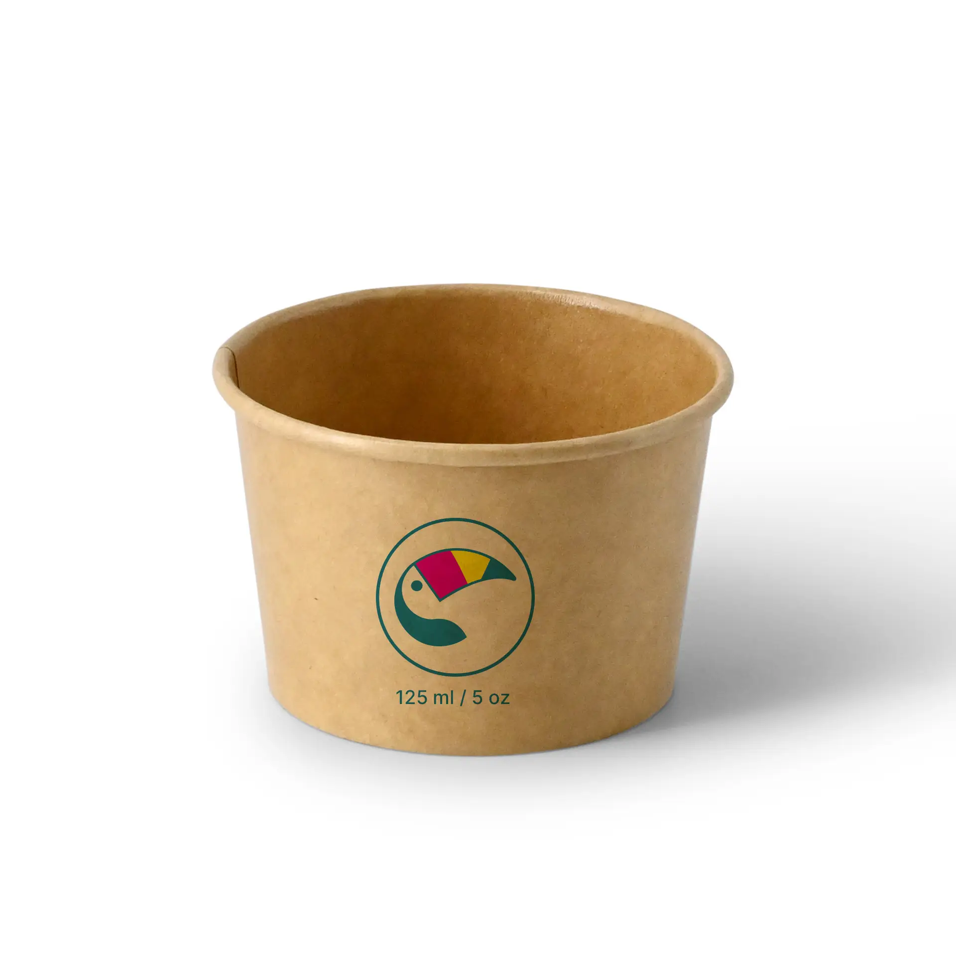 Print ice cream cups (optional with lid), 125 ml / 5 oz, brown, PE-coated