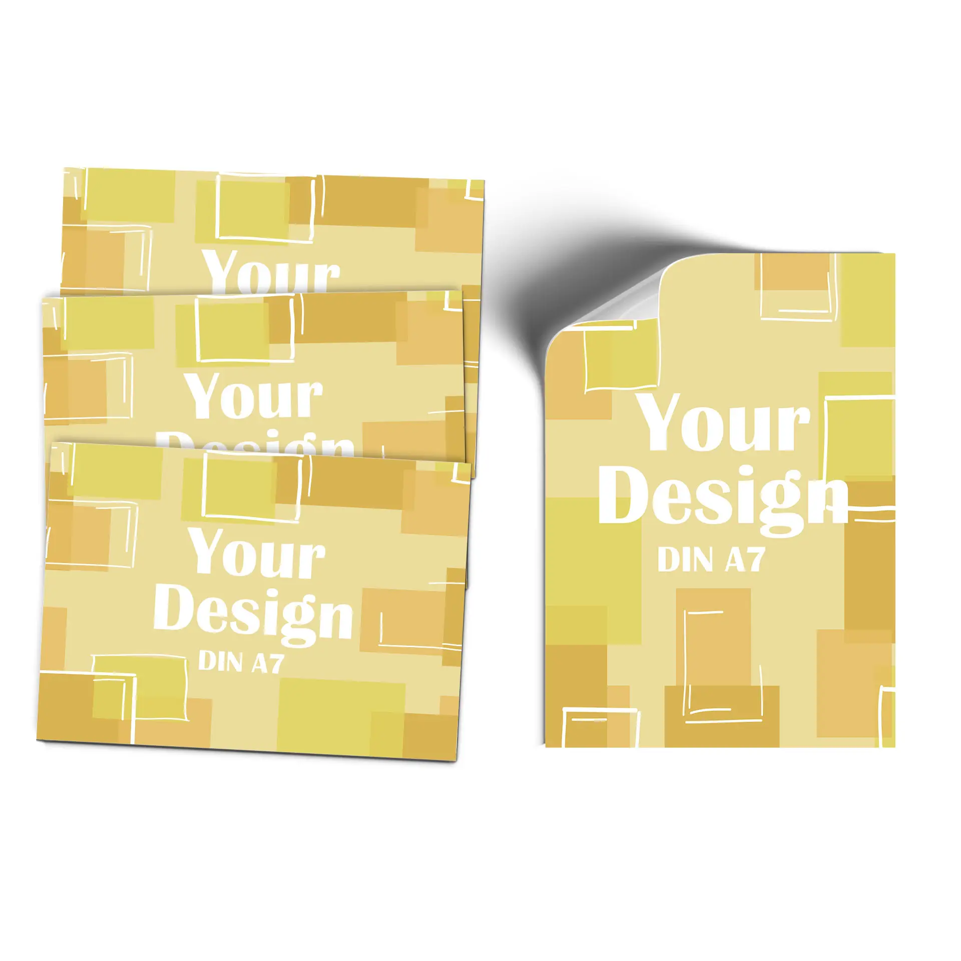 A purple sticker with a white circular graphic and rounded corner, measuring 105x74 mm.