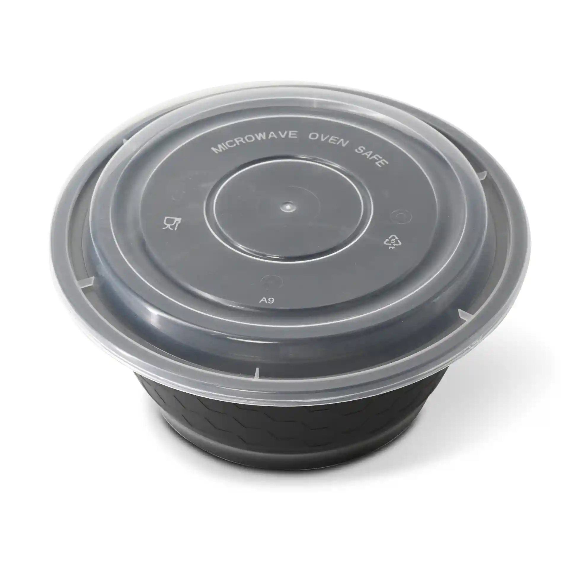 Round, transparent reusable lid made of PP, designed to fit a container with a diameter of 183 mm.