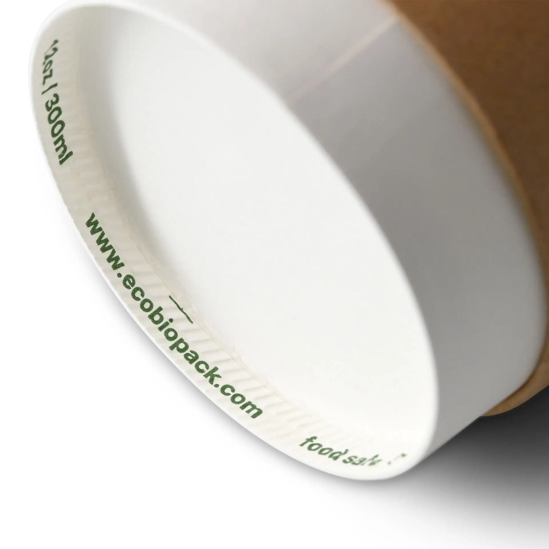 Coffee to go cup, 300 ml / 12 oz, Ø 90 mm, double wall, brown / white inside, PLA coated