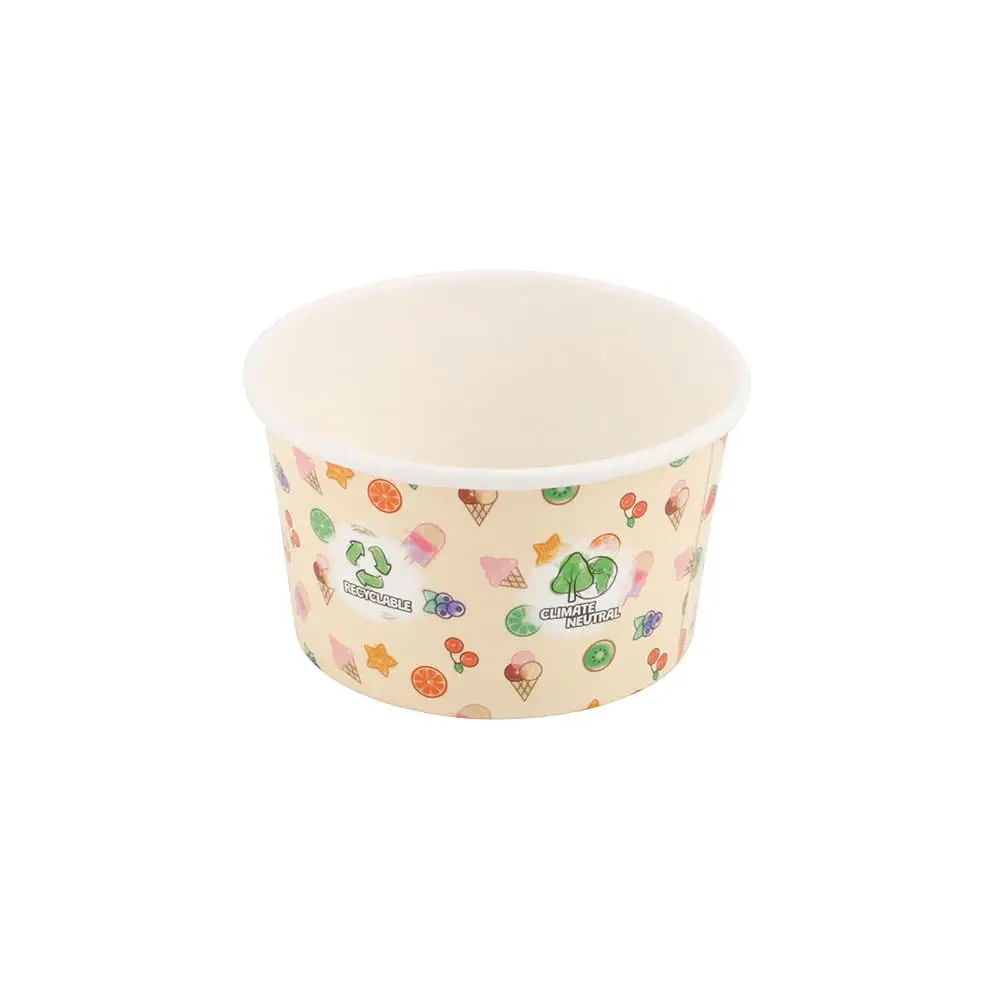 Paper Ice Cream Container 150 ml / 6 oz, yellow