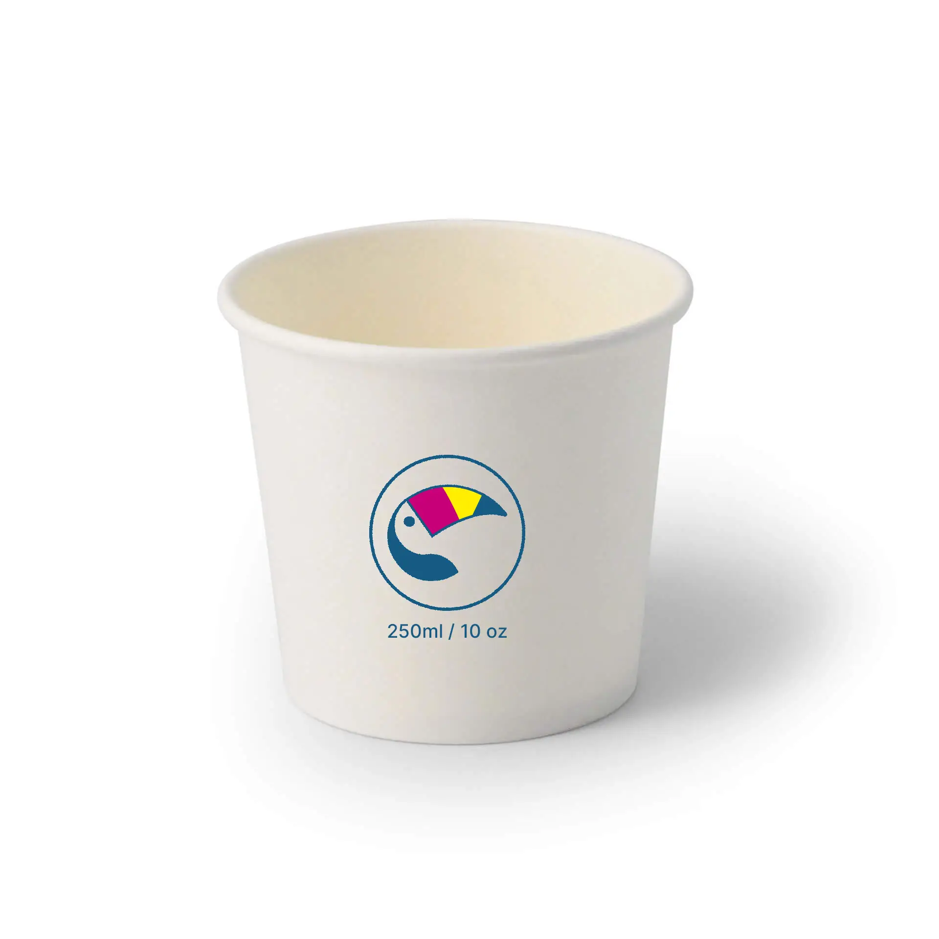 Print ice cream cups (optional with lid), 250 ml / 10 oz, white, water-based coating