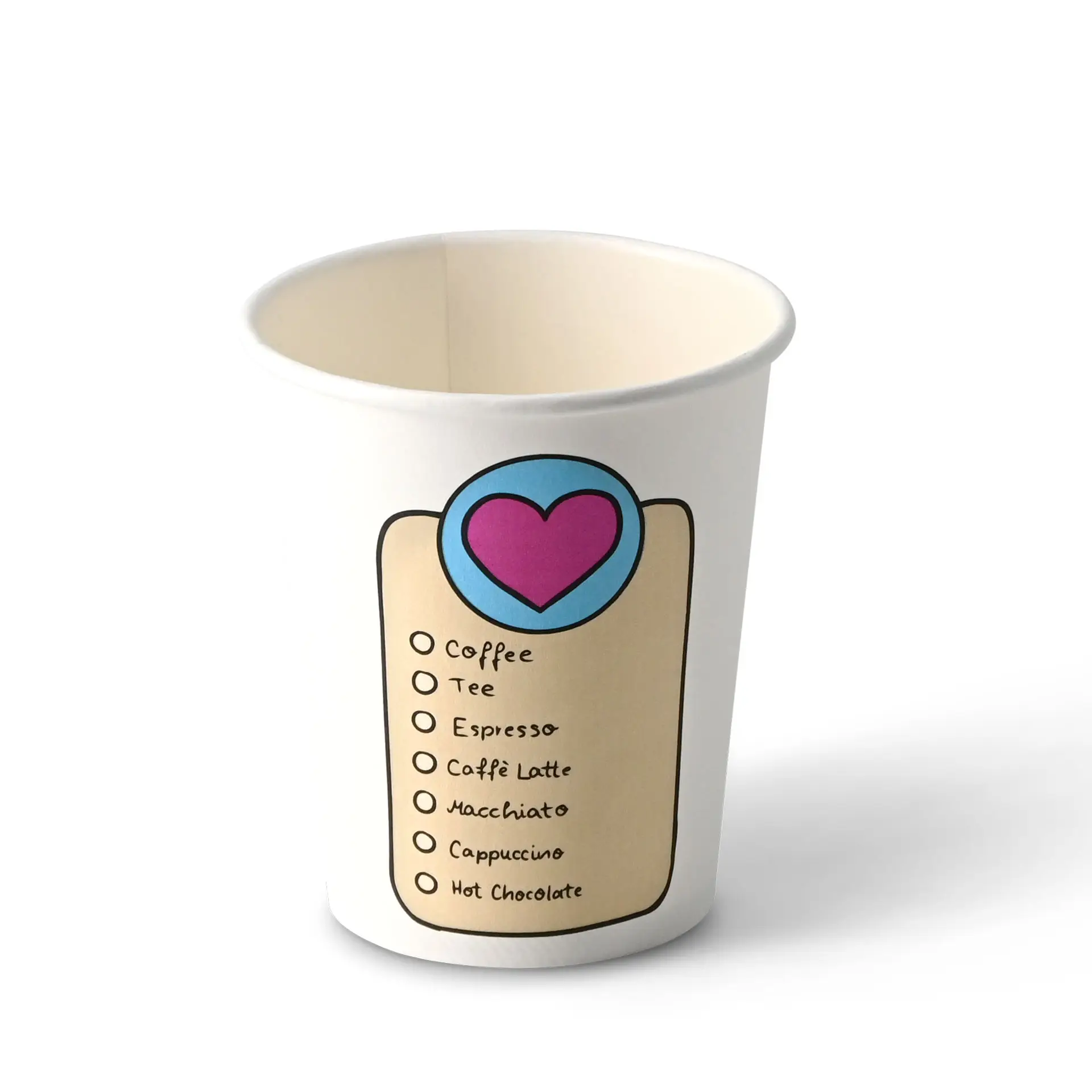 8 oz Paper cup printed with "Coffeelove", Ø 80 mm, white