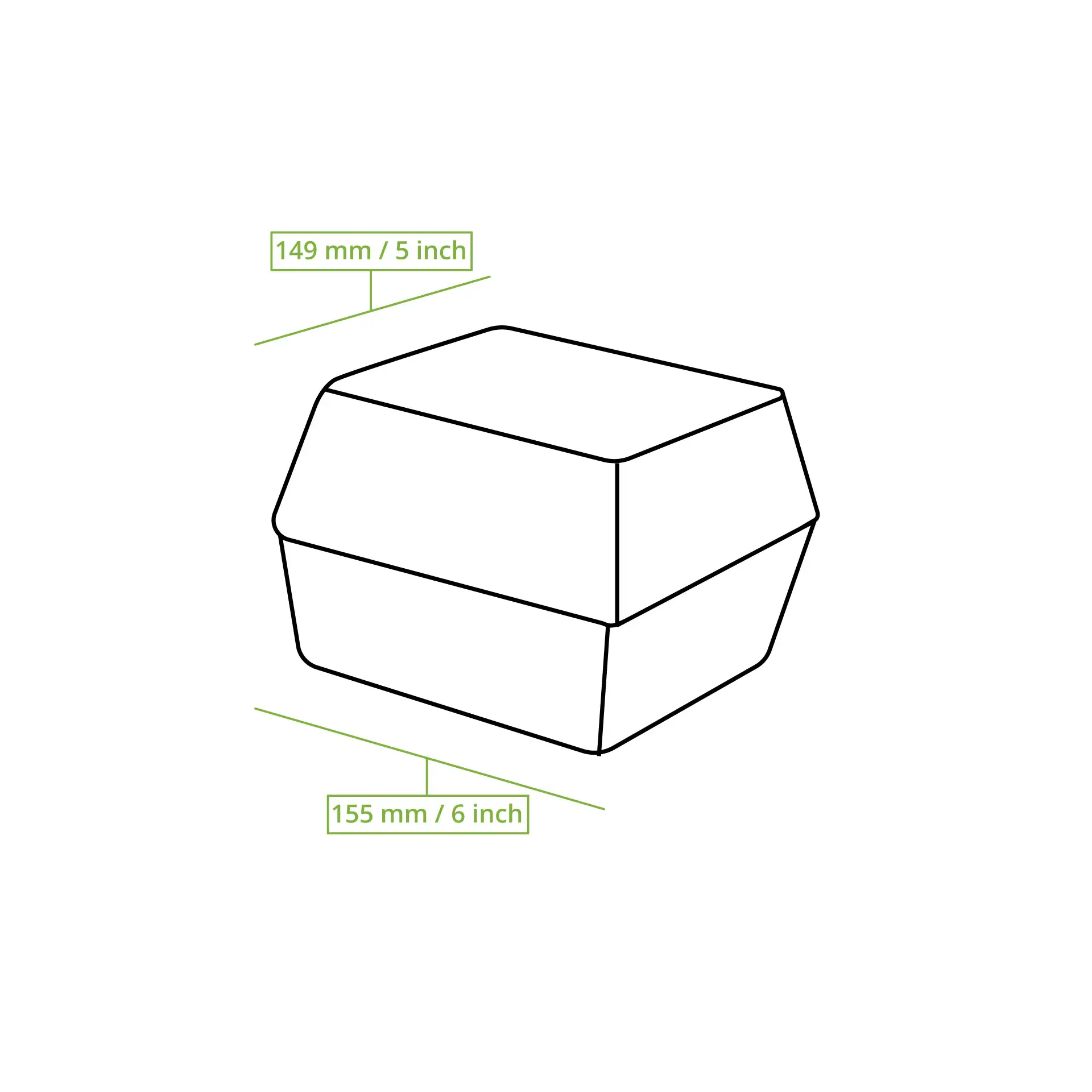 Sugarcane burger box 15 x 15 x 8 cm, square Sugarcane burger box 15 x 15 x 8 cm, square
