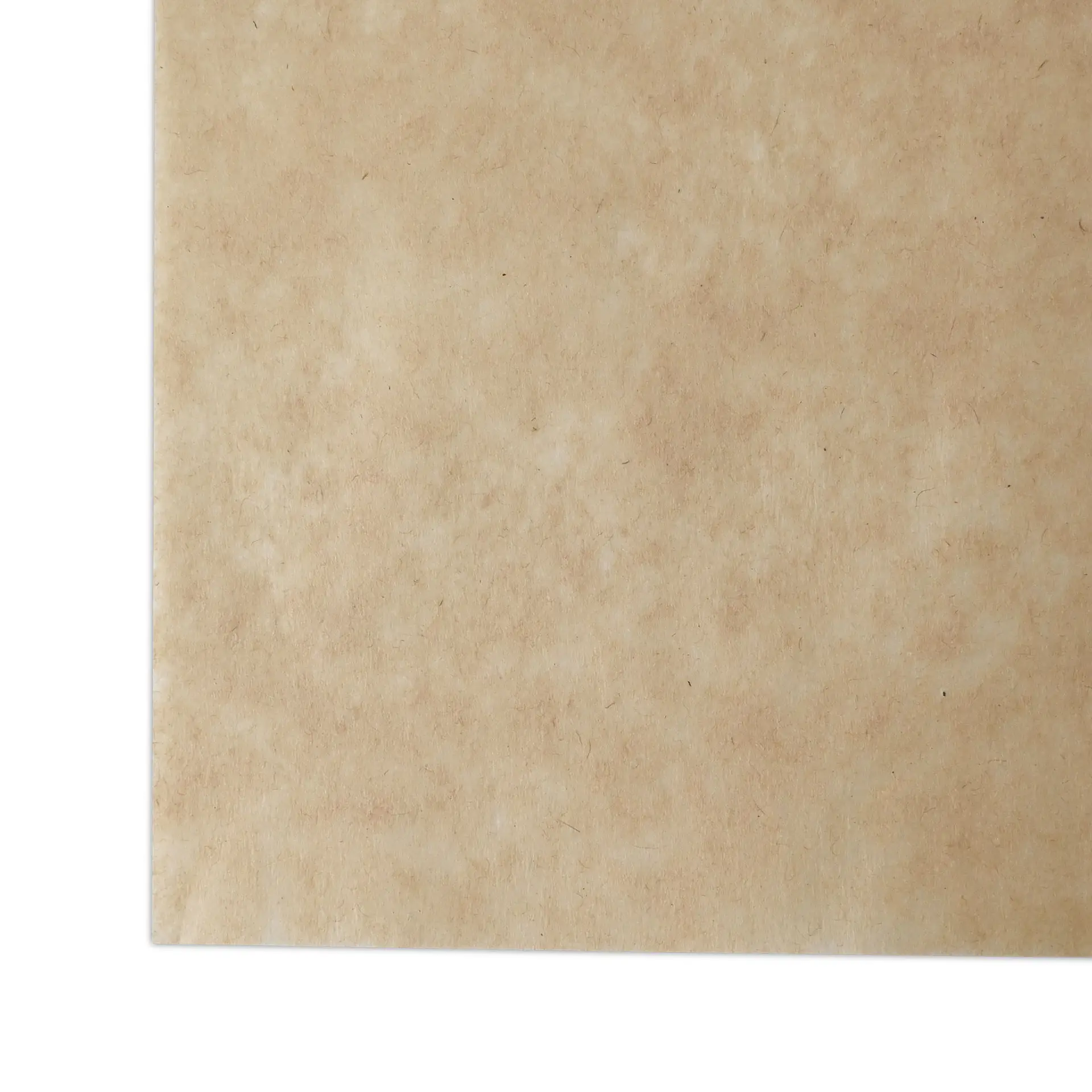 Brown greaseproof wrapping paper (18 x 25 cm) suitable for hot, cold, and greasy foods on a light surface.