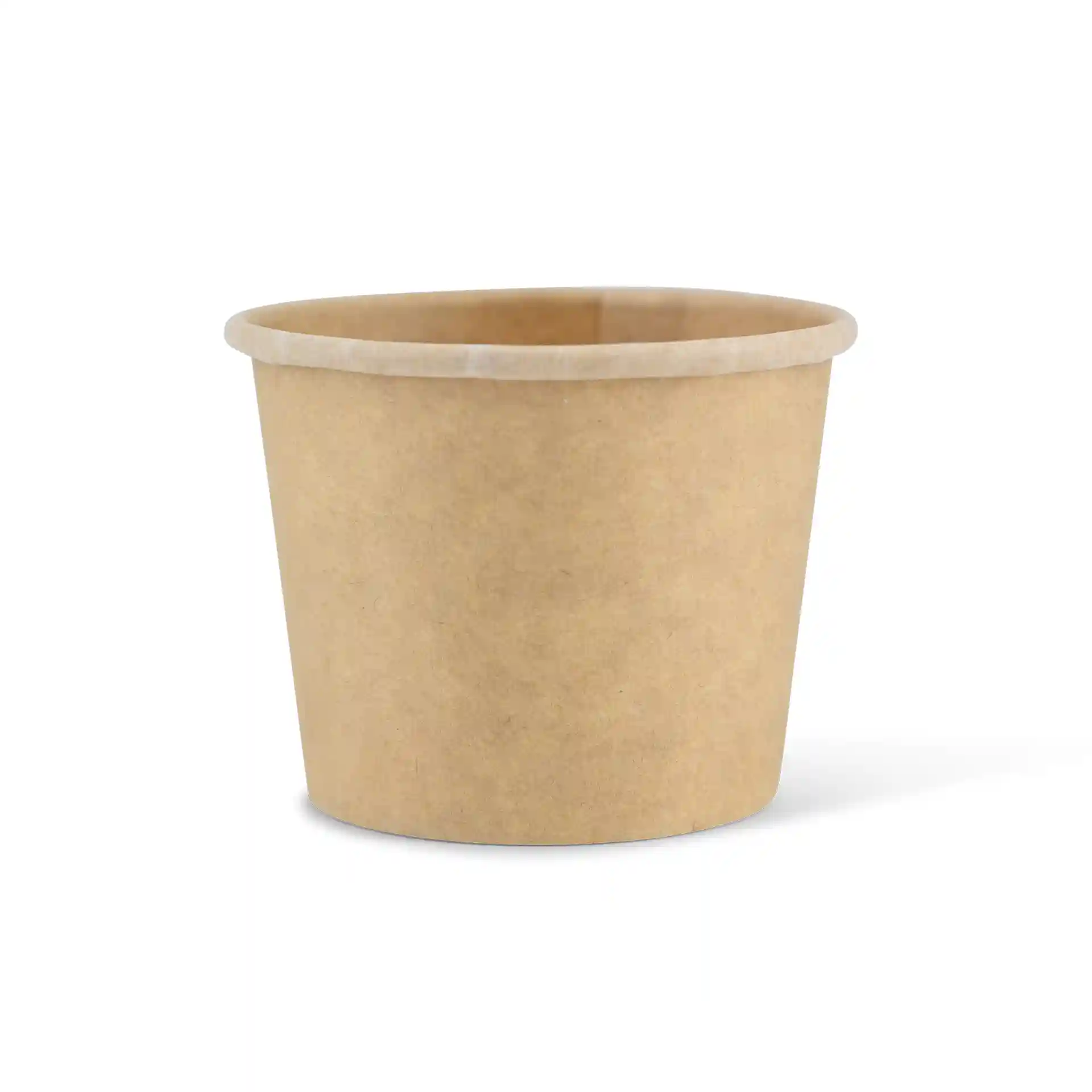 Brown paper portion cup with a 50 ml capacity, measuring 62 mm in diameter at the top and 47 mm in height.