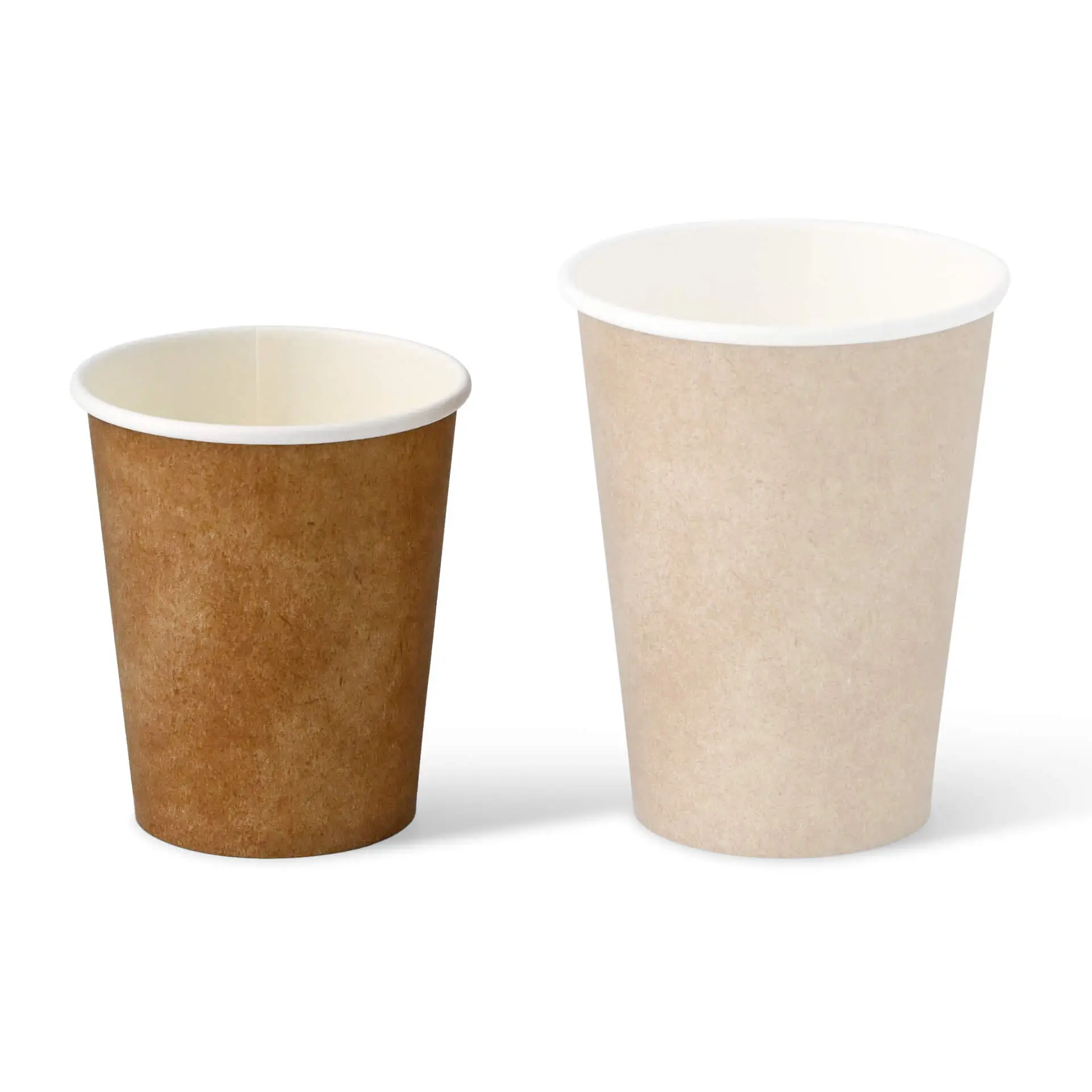 Paper cup 200 ml / 8 oz, Ø 80 mm, single wall, brown / inner white, PLA-coated