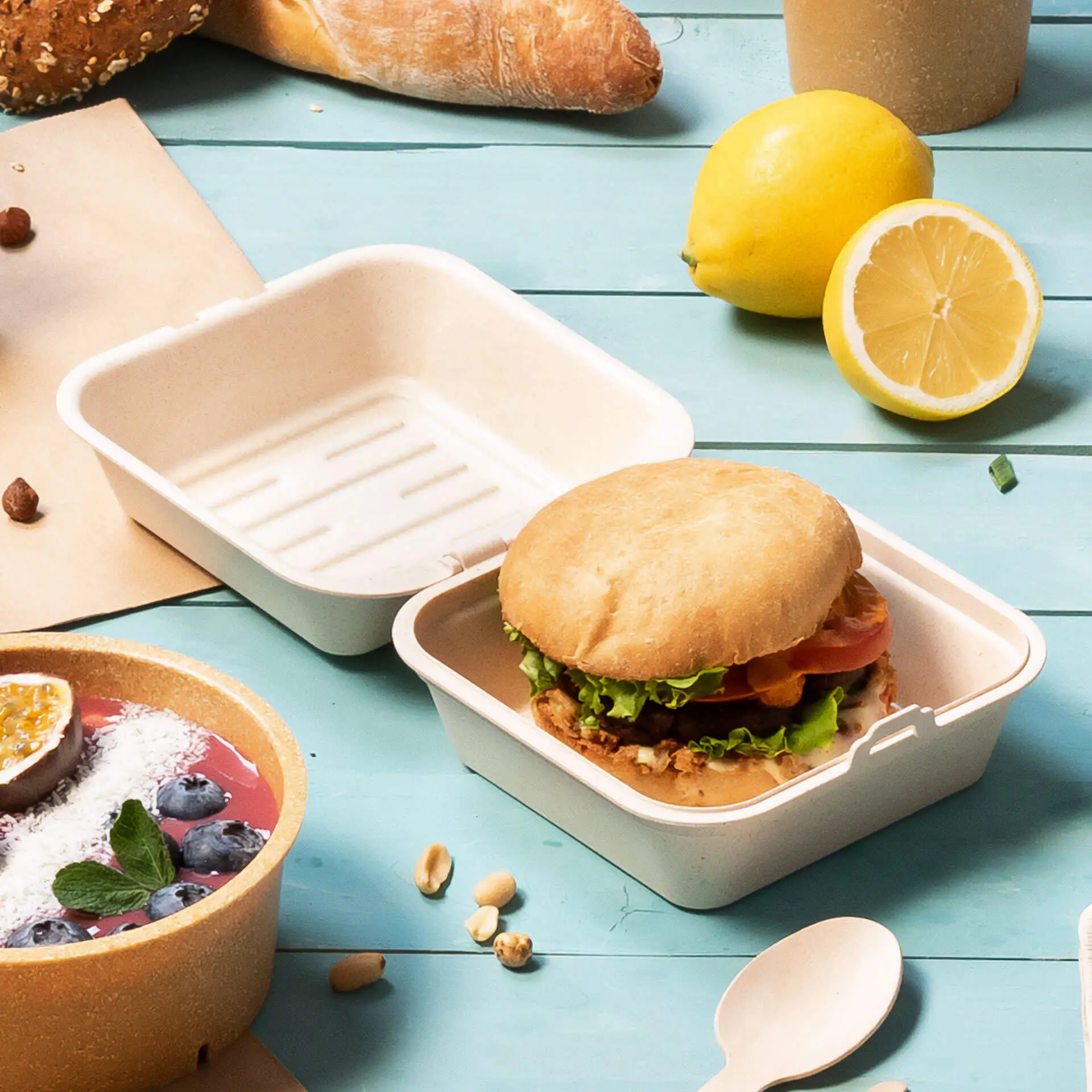 Reusable burger boxes "merways Box" 16 x 15 x 8.5 cm, cashew / creamy white dfc00855-mehrweg-burgerboxen-merways-box-16-x-15-x-85-cm-cashew-creme-weiss-6