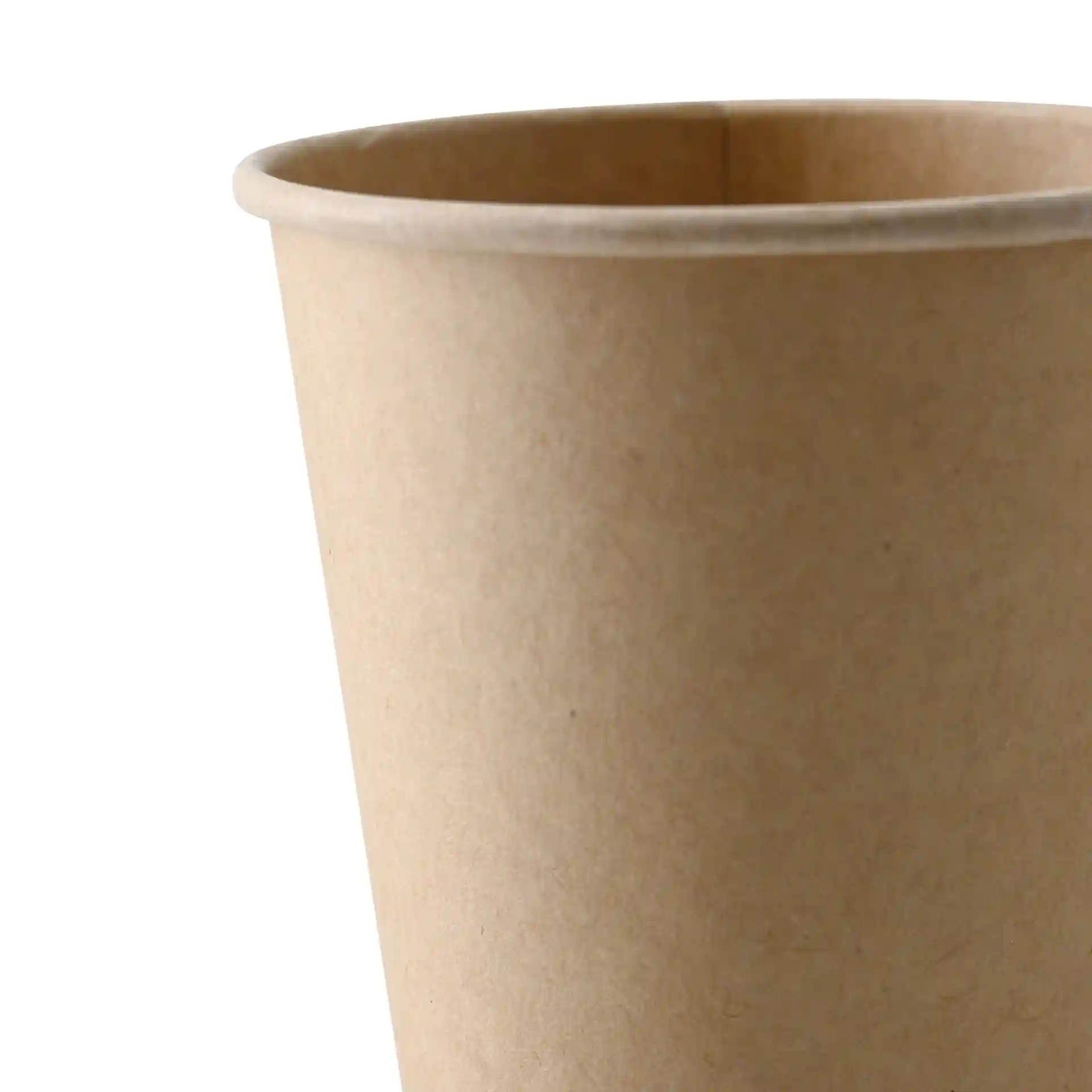Brown single-wall vending cup with a height of 98 mm and a top diameter of 70 mm.