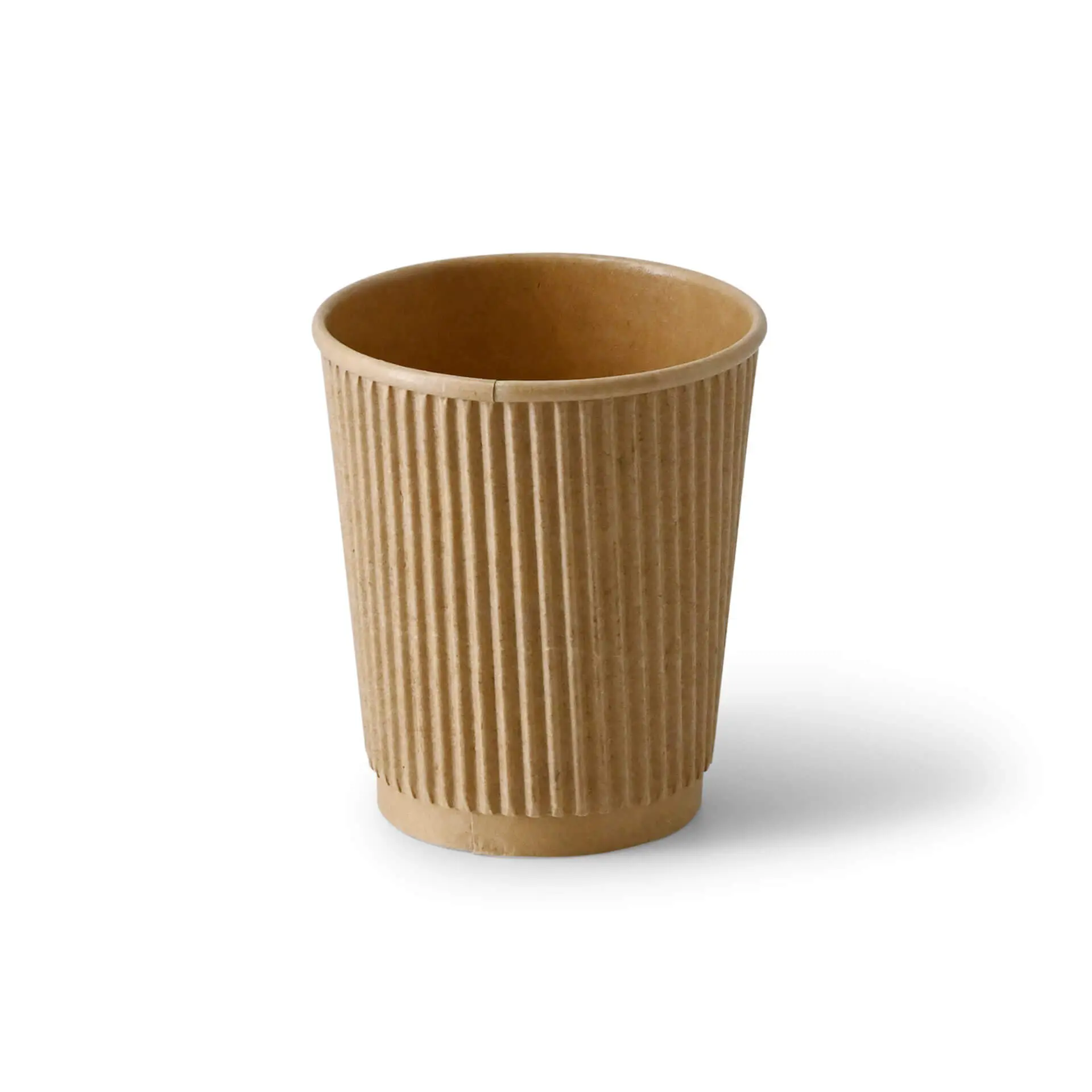 8 oz Takeaway coffee cups / Ripple cups, Ø 80 mm, kraft dhd04845-riffelbecher-kaffee-to-go-becher-200-ml-8-oz-80-mm-braun-1