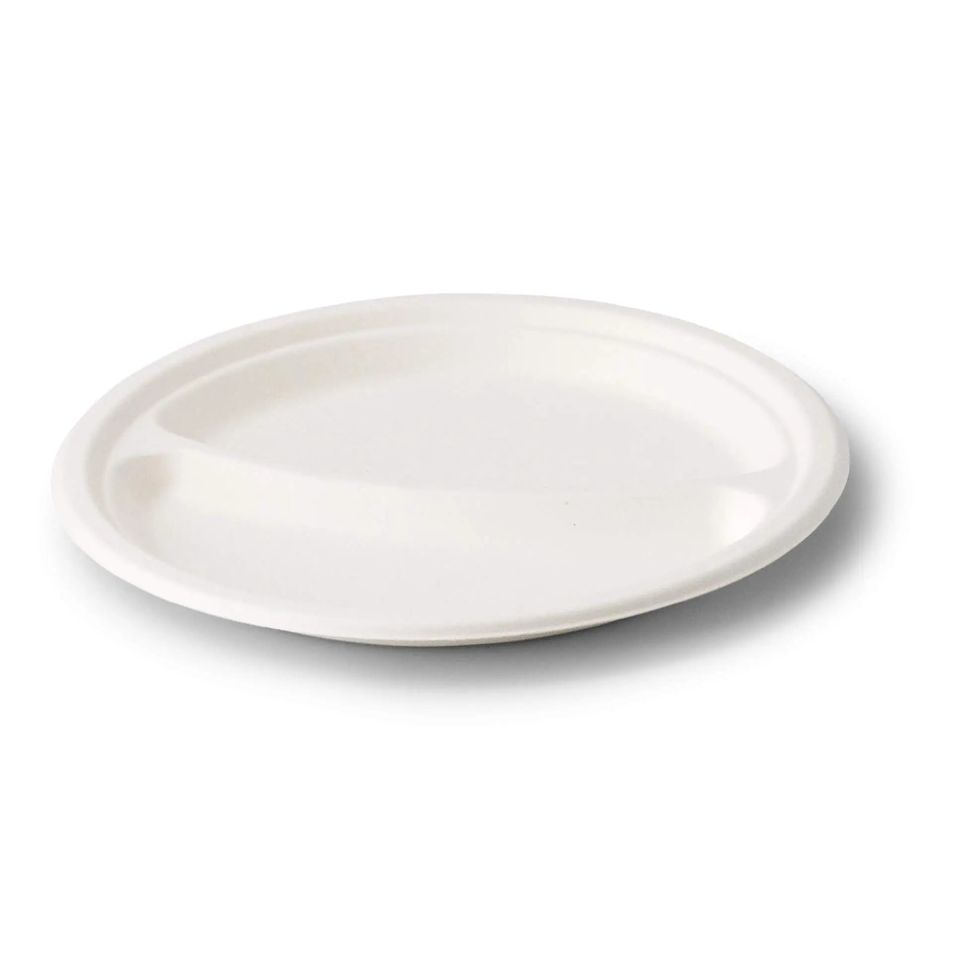 Ø 26 cm, Sugarcane-menu plate, 3 compartments, round dtw014711-menueteller-aus-zuckerrohr-22-cm-2-kammern-rund-2