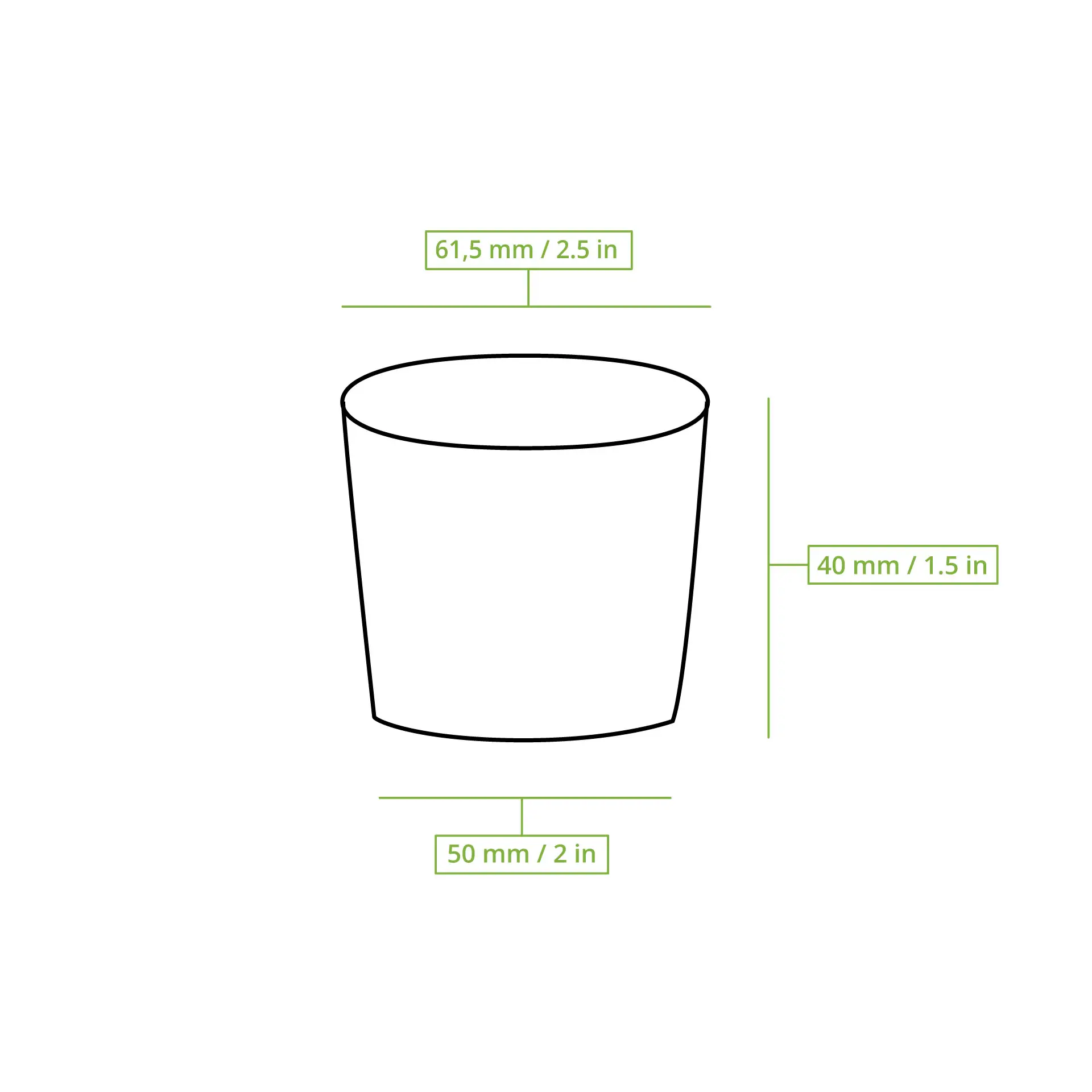 Deli containers (coated) 40 ml, Ø 62 mm, brown
