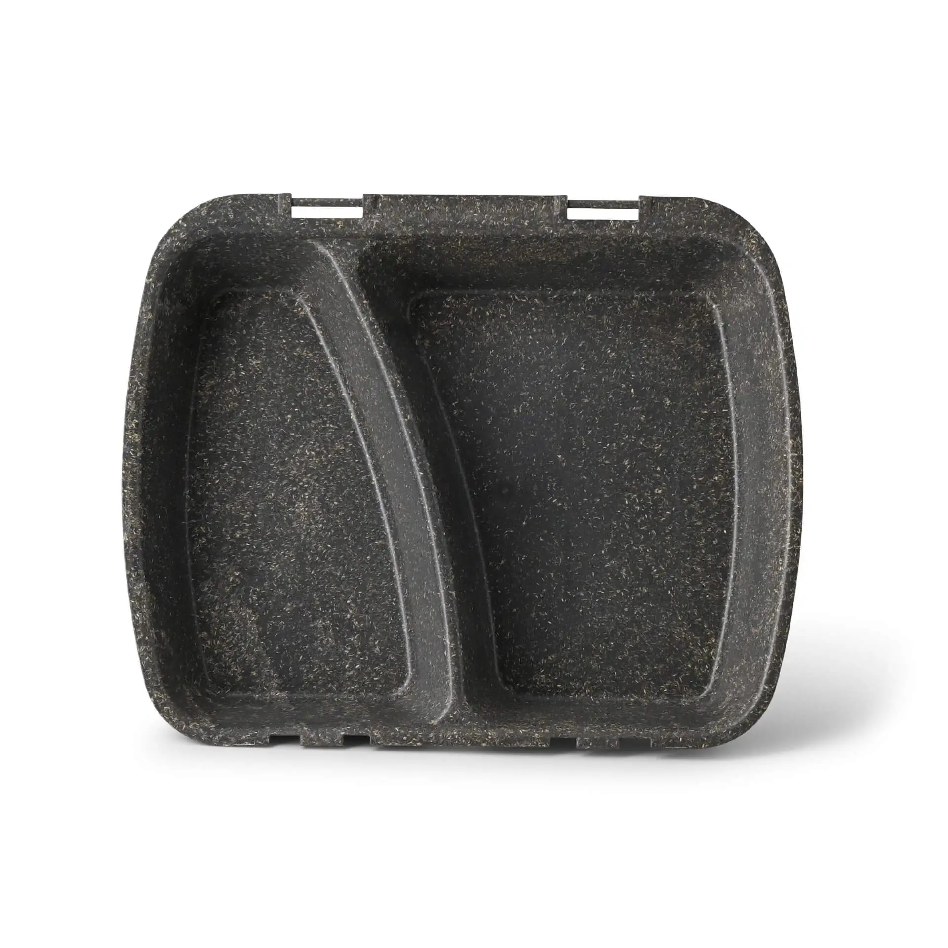 Reusable meal container "merways Box" 24.5 x 20 x 4.5 cm, 2 compartments, HP4/2, pepper / grey dfc008521-mehrweg-menuebehaelter-merways-box-245-x-20-x-45-cm-2-kammern-hp42-pfeffer-grau-2