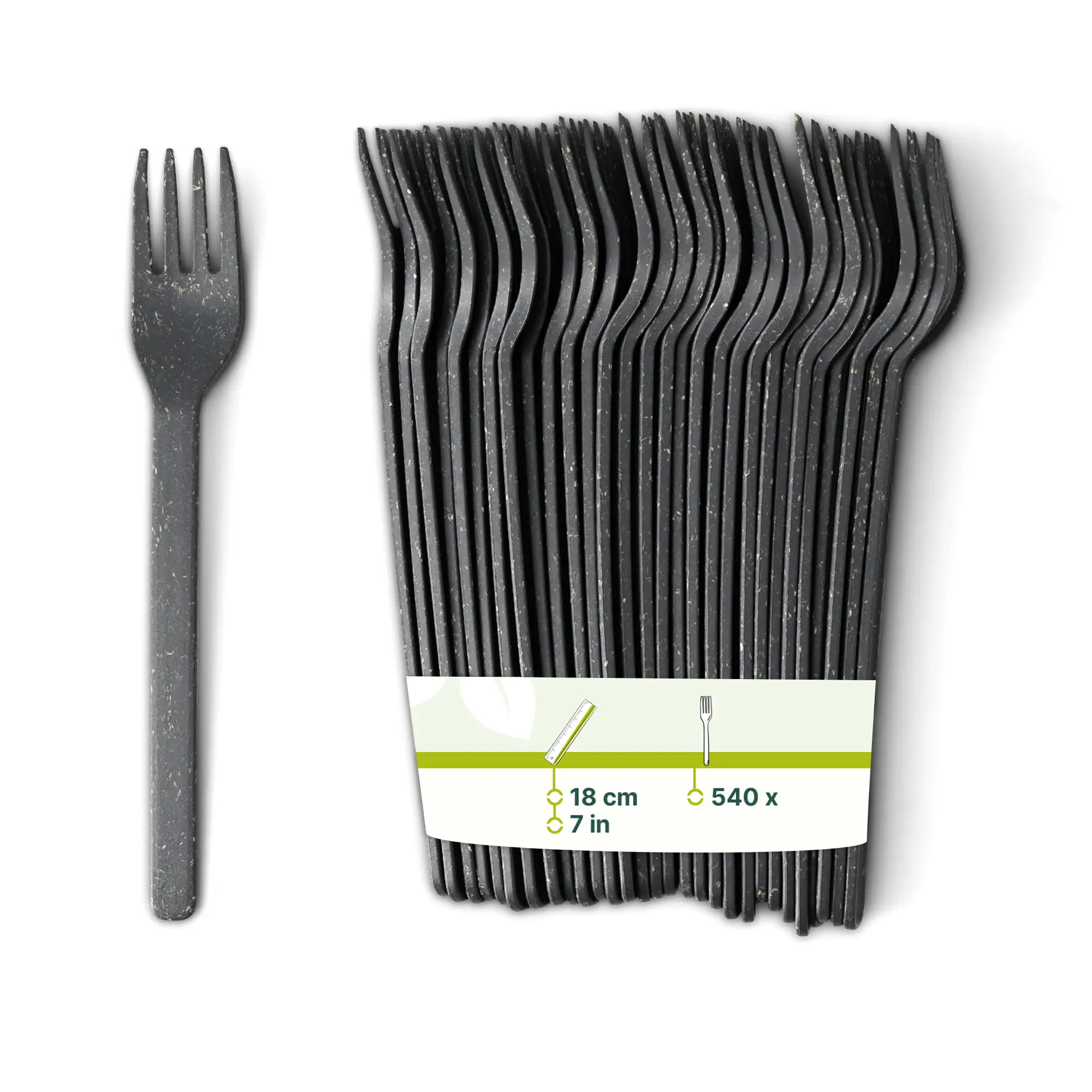 Reusable Forks “merways Cutlery” 18 cm, pepper / grey