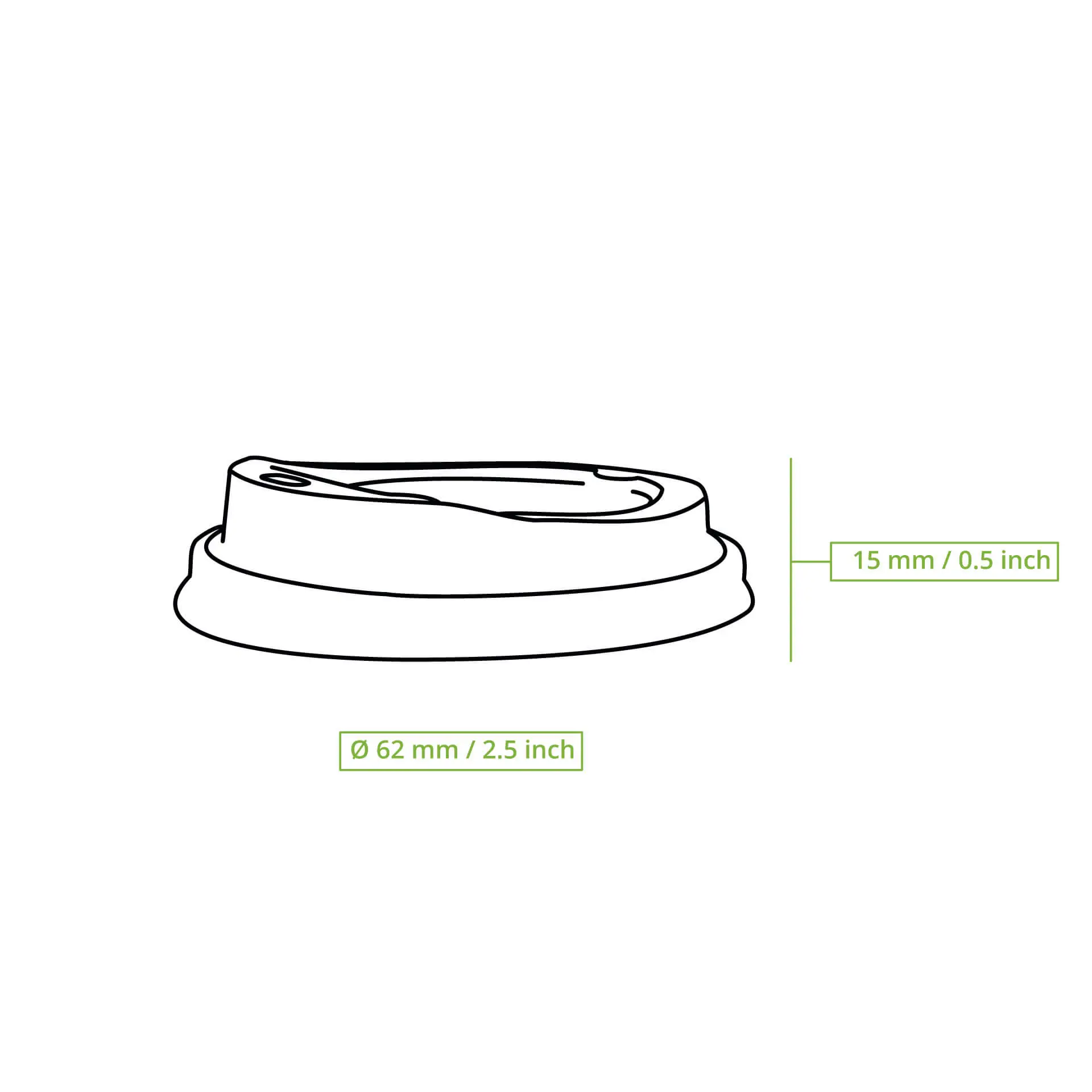 CPLA lid Ø 62 mm, white, drinking hole CPLA lid Ø 62 mm, white, drinking hole