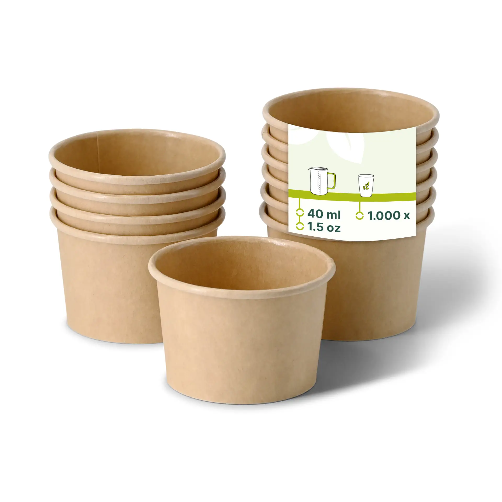 Deli containers (coated) 40 ml, Ø 62 mm, brown Deli containers (coated) 40 ml, Ø 62 mm, brown