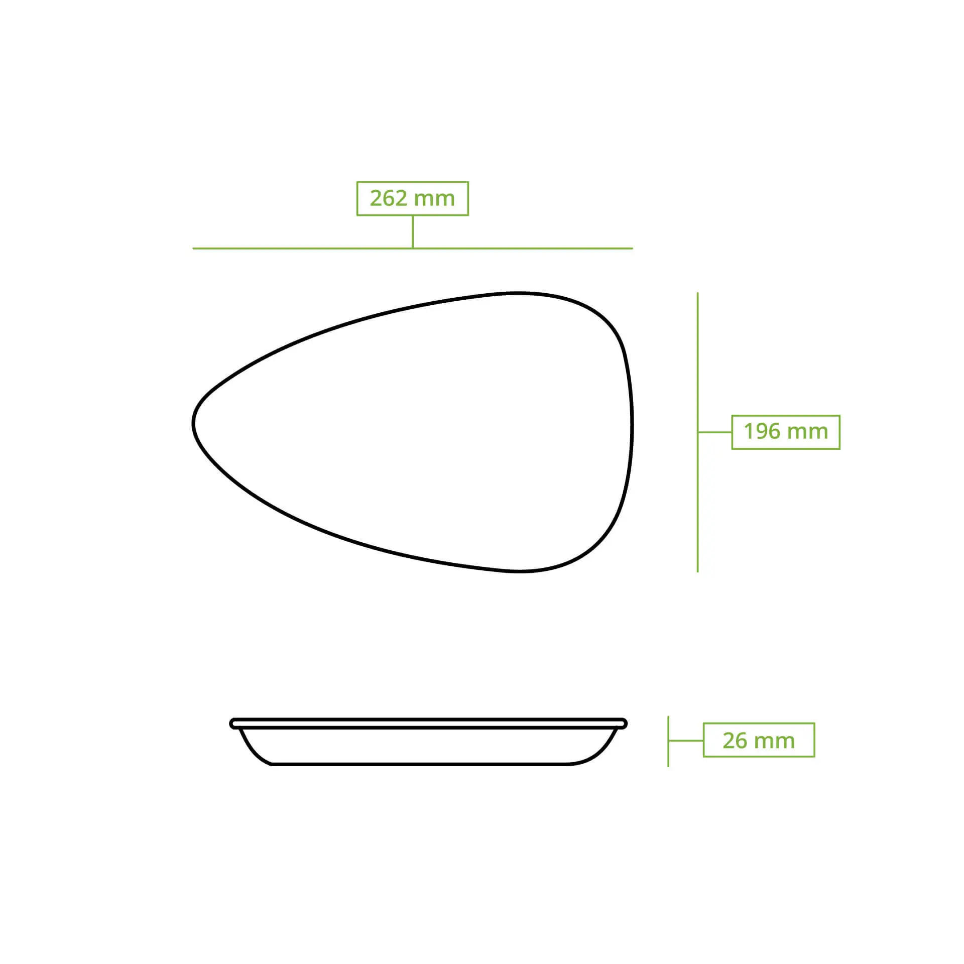 Palm leaf plate "Palmware®" 26 cm, tear drop Palm leaf plate "Palmware®" 26 cm, tear drop