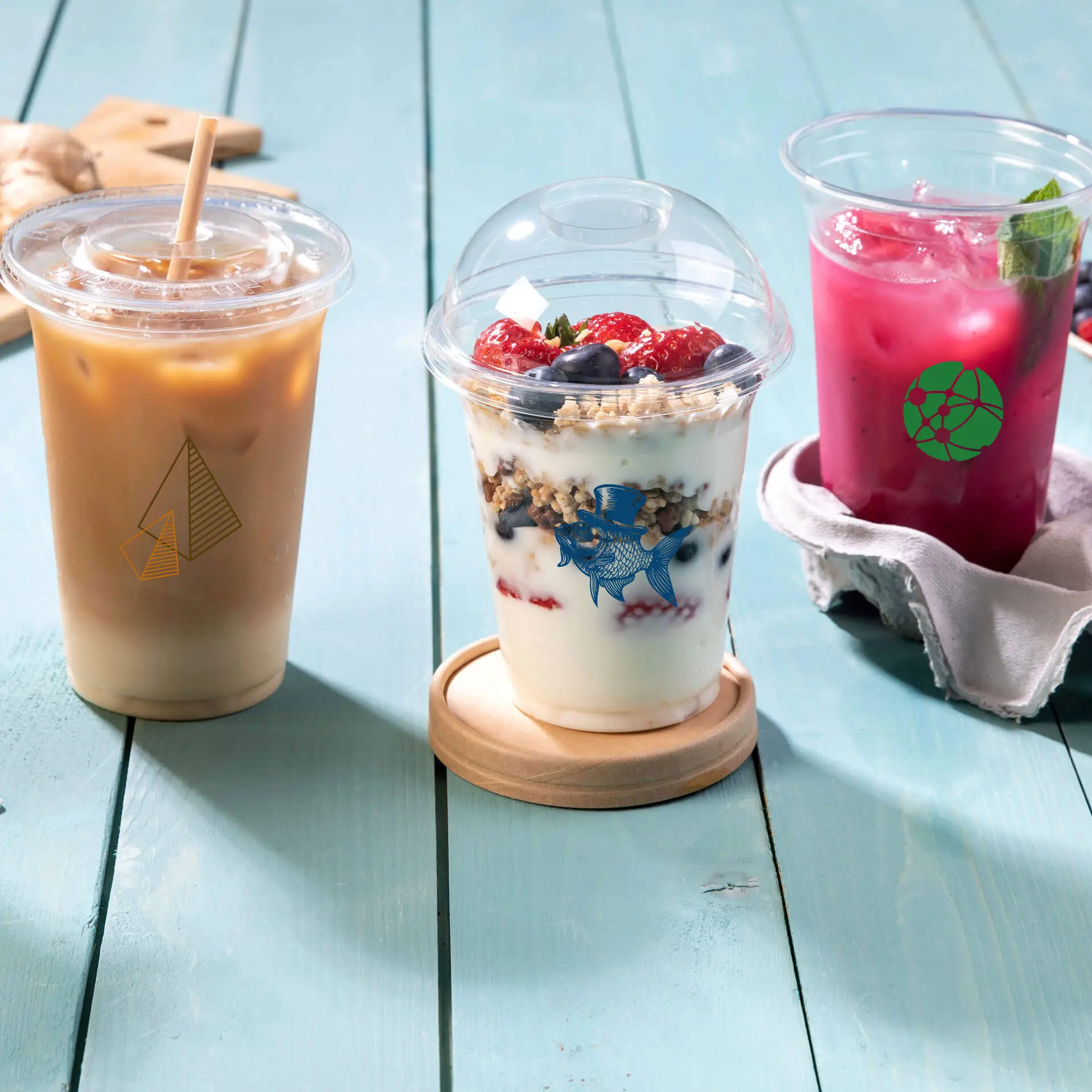 12 oz PLA custom printed cups, clear