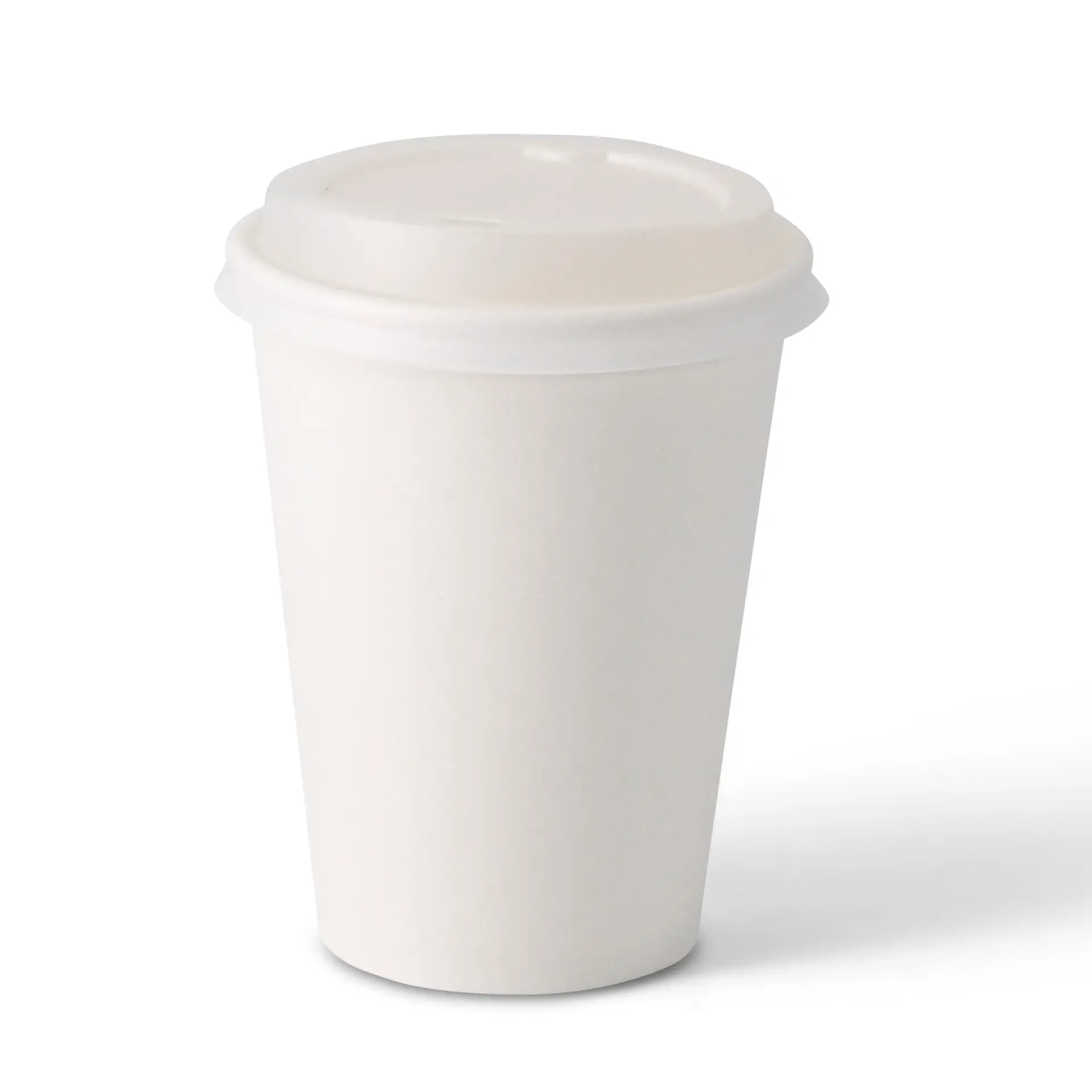 White single-wall paper cup, 300 ml / 12 oz, PLA-coated for hot and cold drinks, featuring a lightweight design.