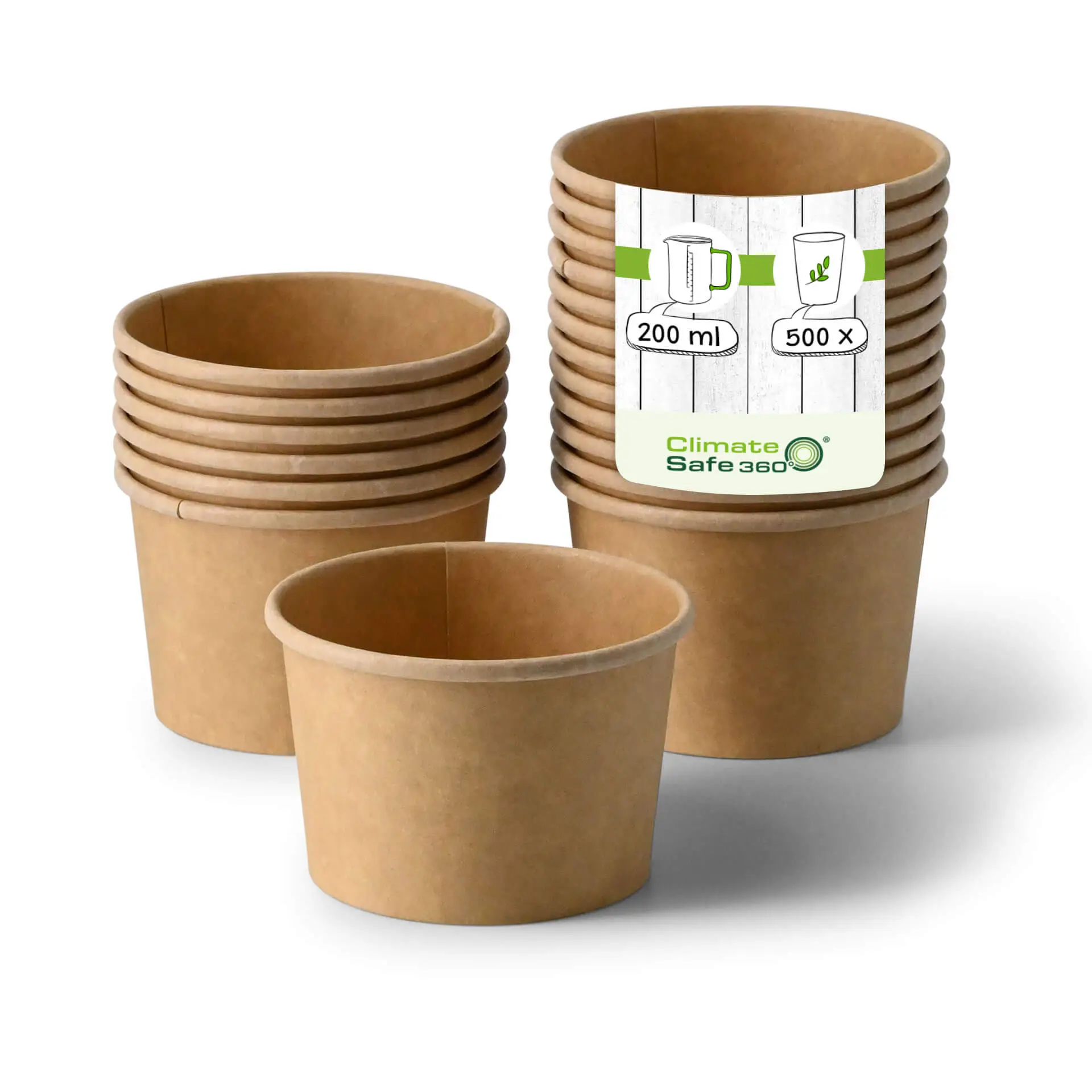 Soup cup to go made of cardboard (Premium) 200 ml / 8 oz, Ø 90 mm, brown, eco-friendly coating