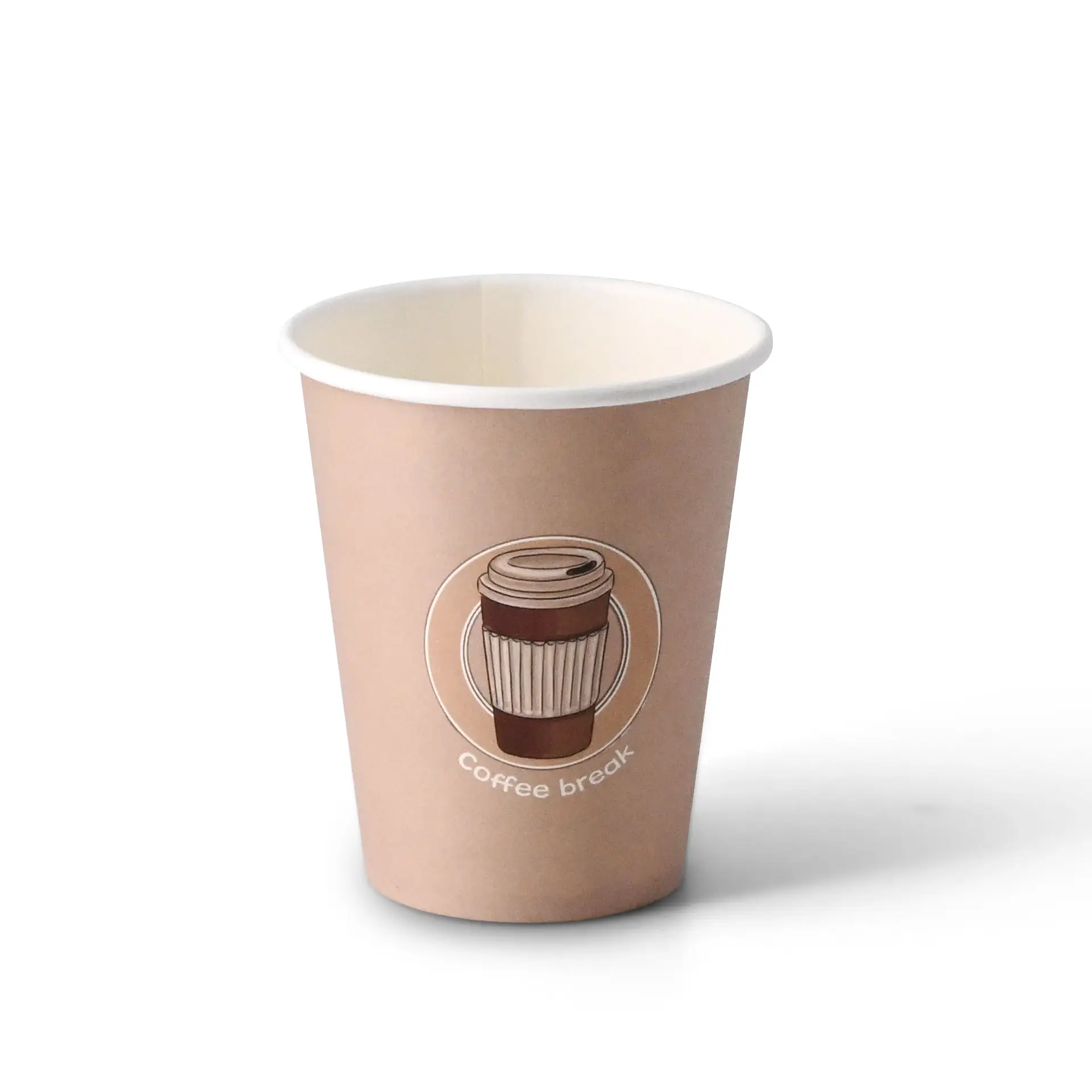8 oz Paper cup printed with "Coffeebreak" (coated), Ø 80 mm, white