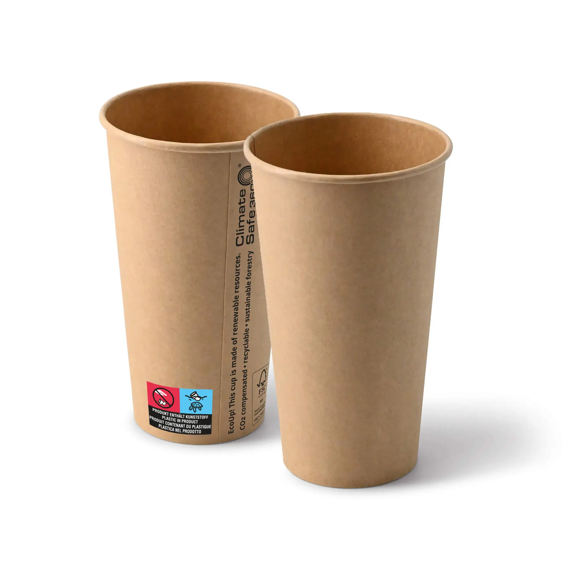 20 oz Paper cups (coated), Ø 90 mm, brown