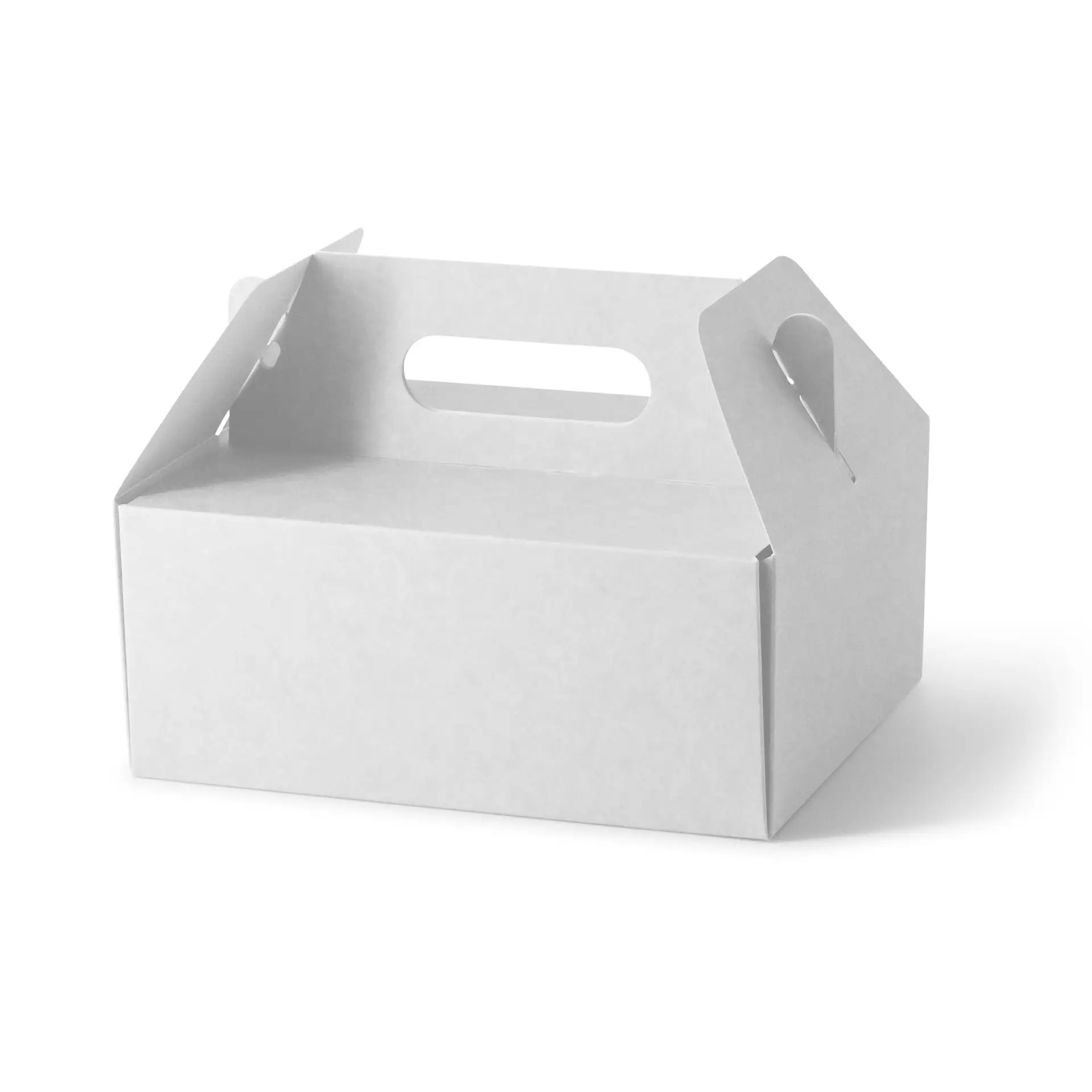 Cardboard pastry boxes with handle M, 21 x 17 x 9 cm, white, foldable