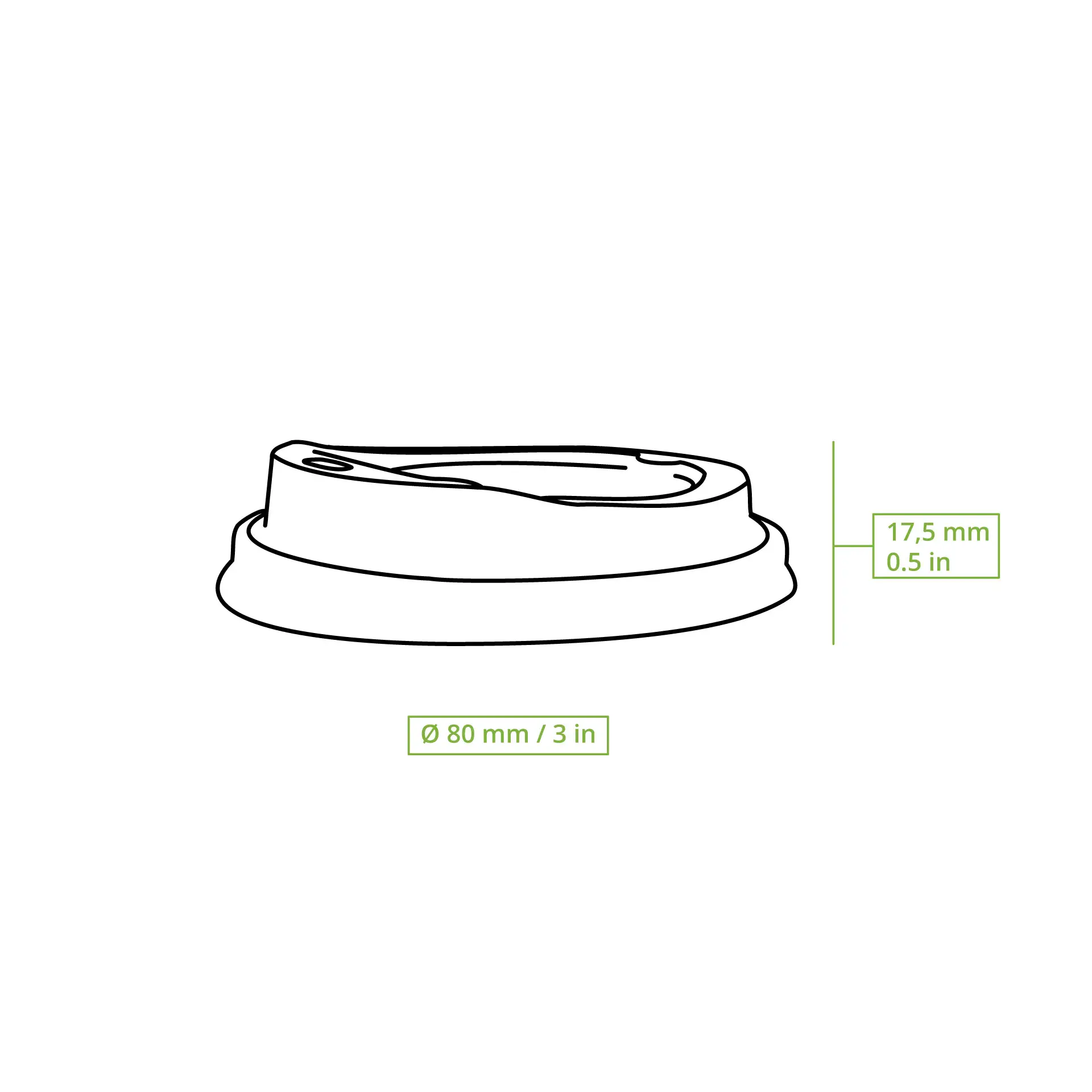 PS lid Ø 80 mm, white, drinking hole