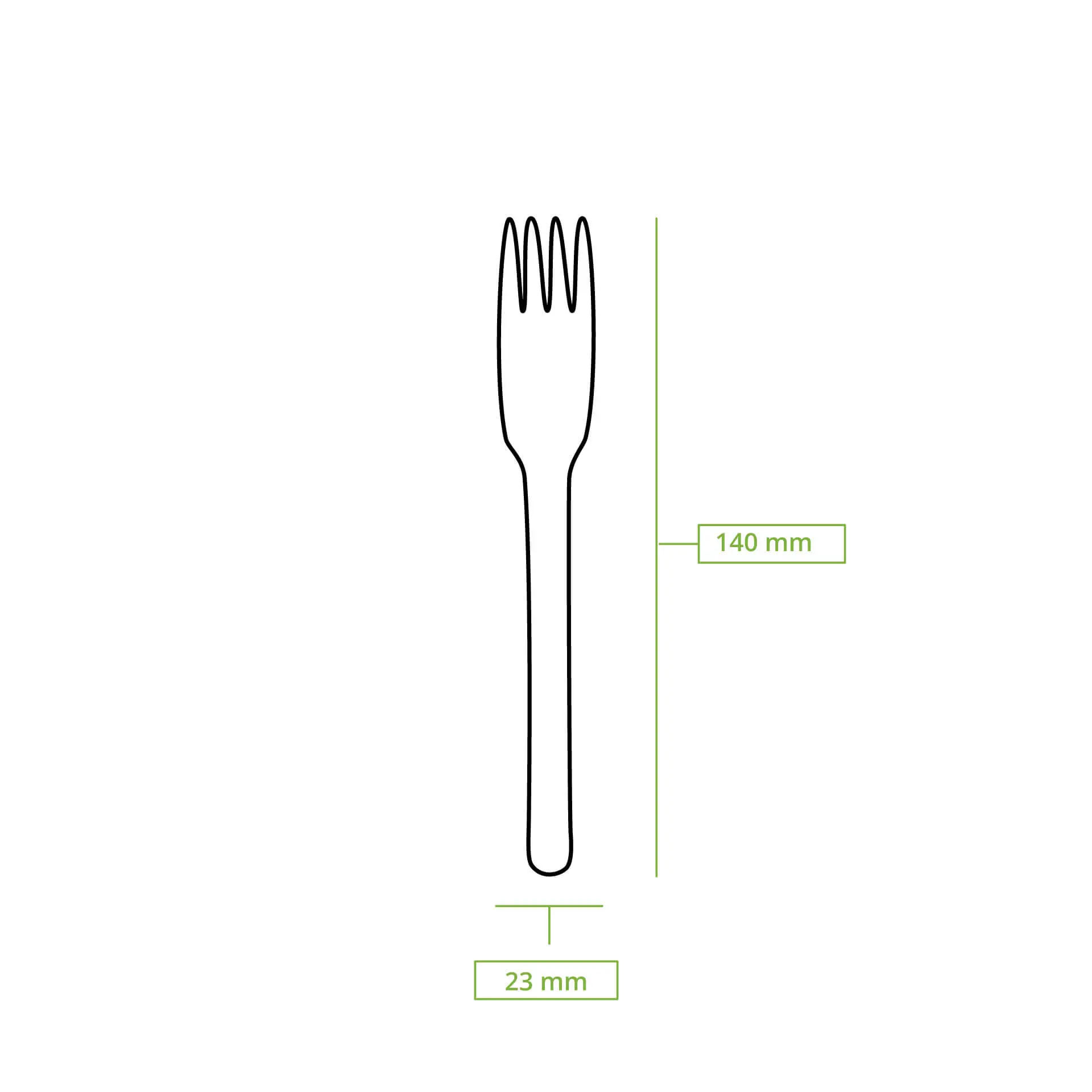 Wooden cake forks 14 cm, bio-coated