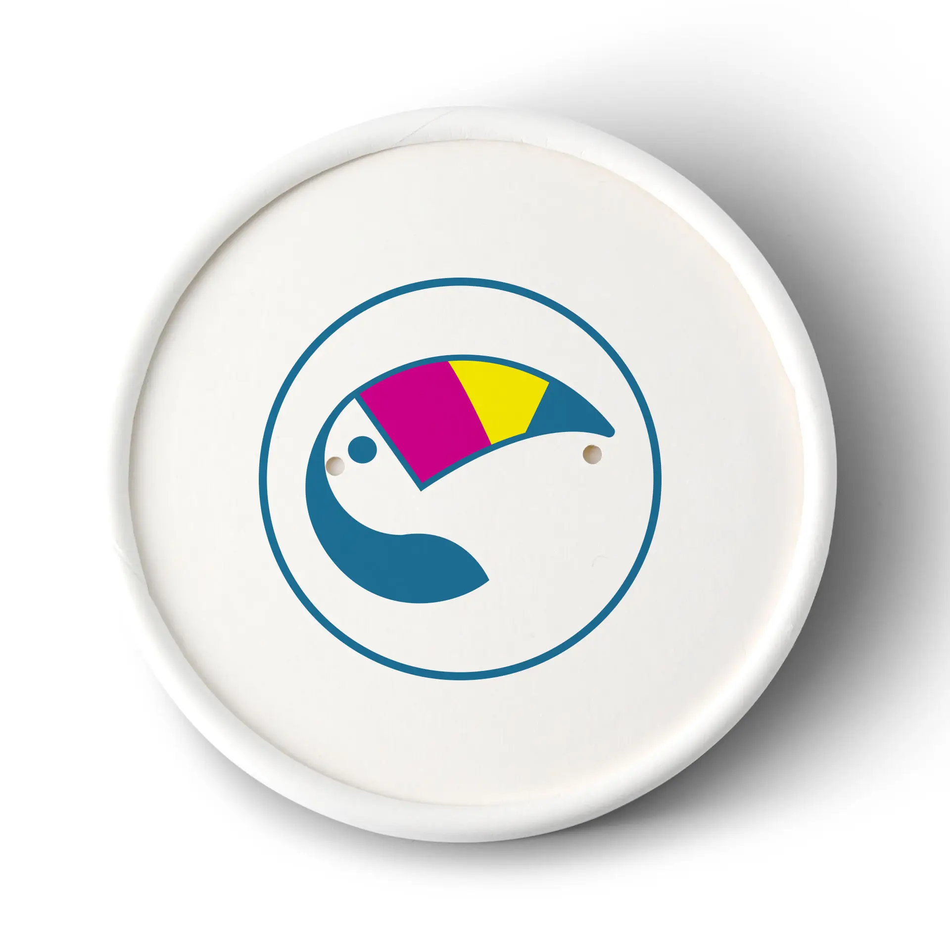 Printed membrane lids for soup cups, ⌀ 90 mm, white, PE-coated