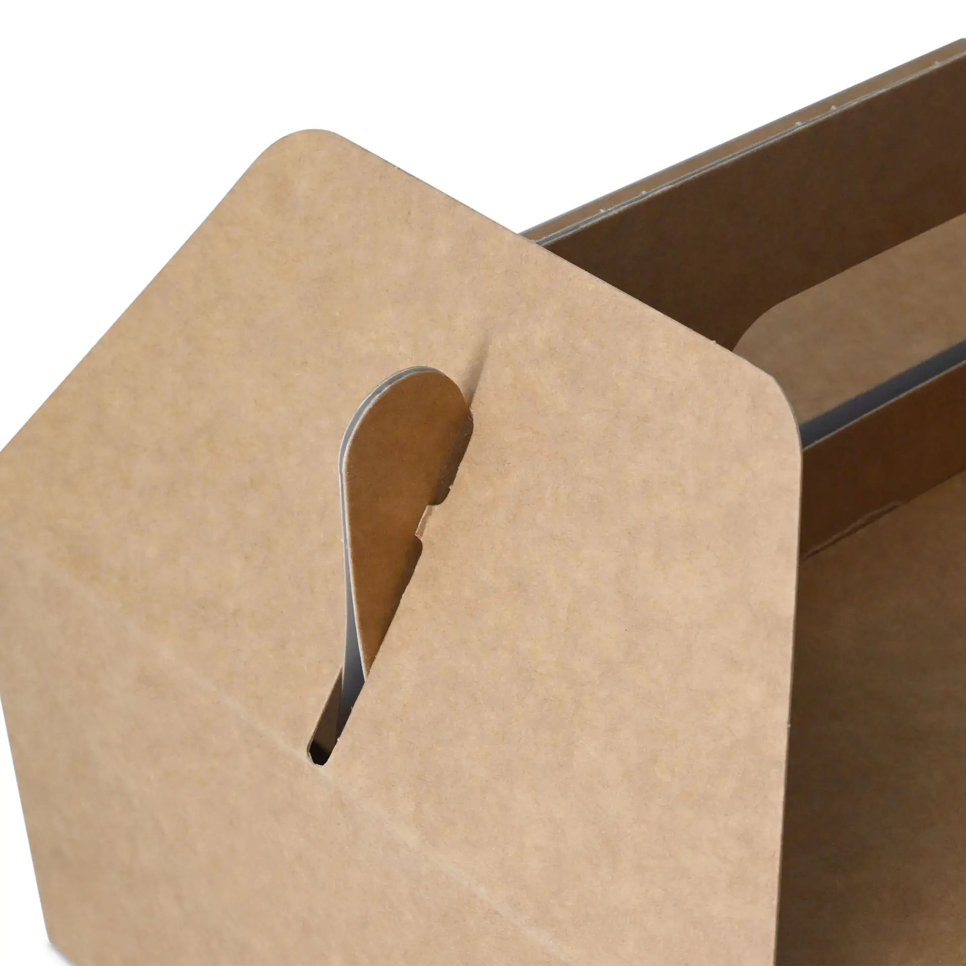Cardboard pastry boxes with handle M, 21 x 17 x 9 cm, kraft, foldable