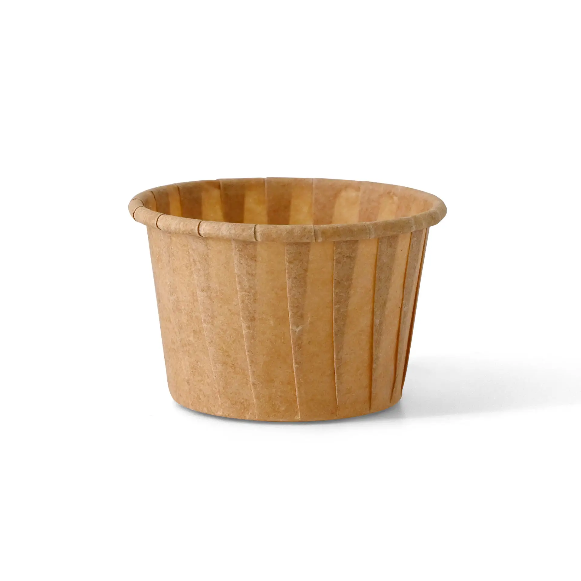 Brown paper cup, 35 ml, suitable for dips and sauces, made from biodegradable, recyclable material.