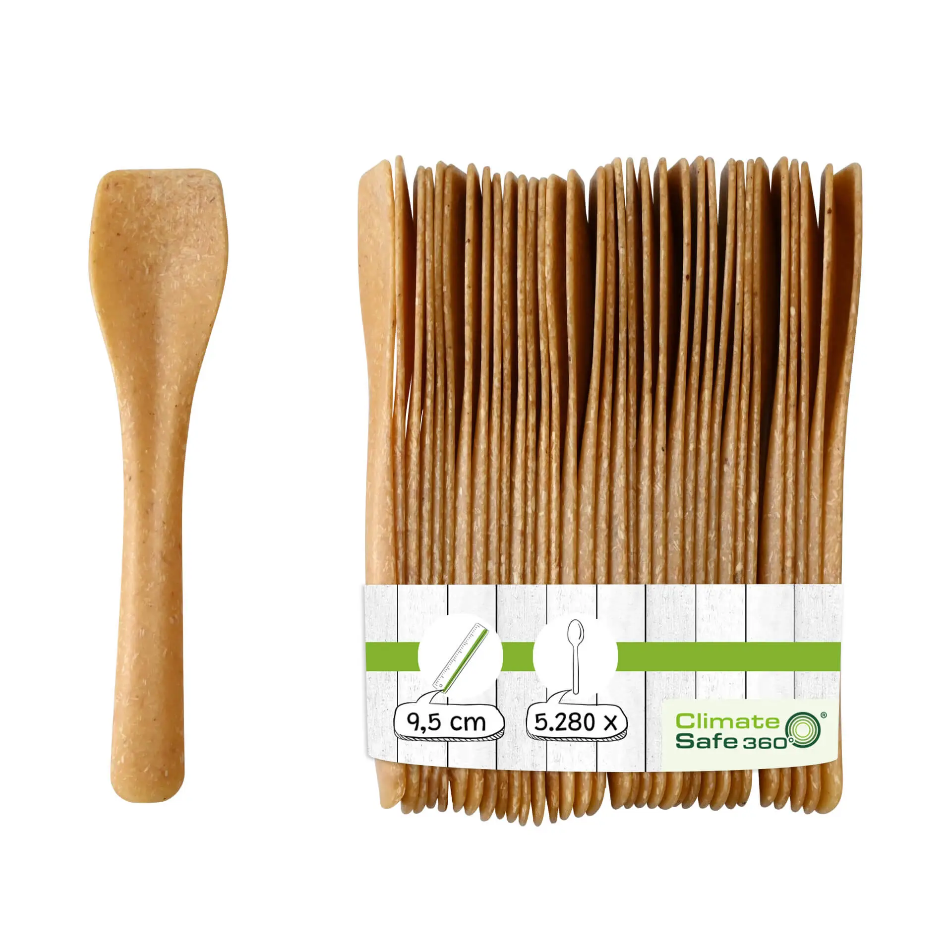 Reusable Ice Cream Spoons 9.5 cm, caramel / brown