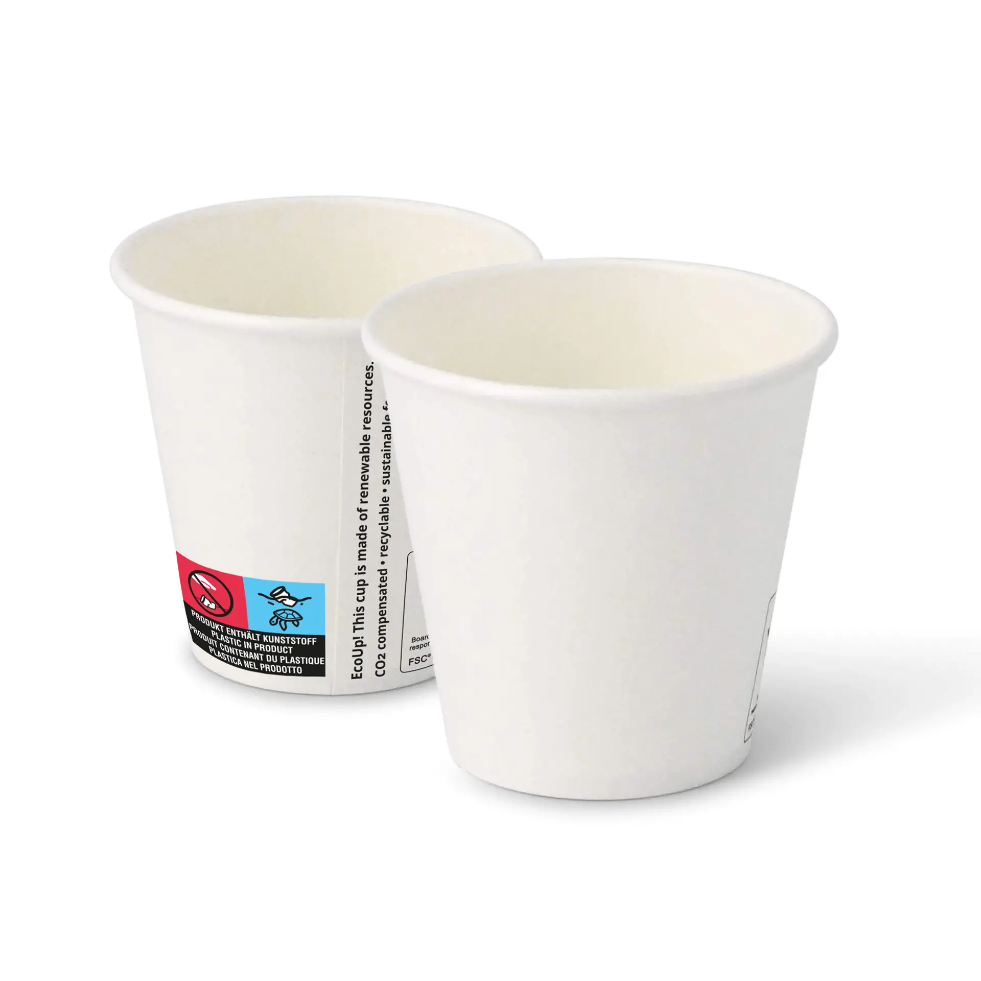 6 oz Paper cups (coated), Ø 80 mm, white