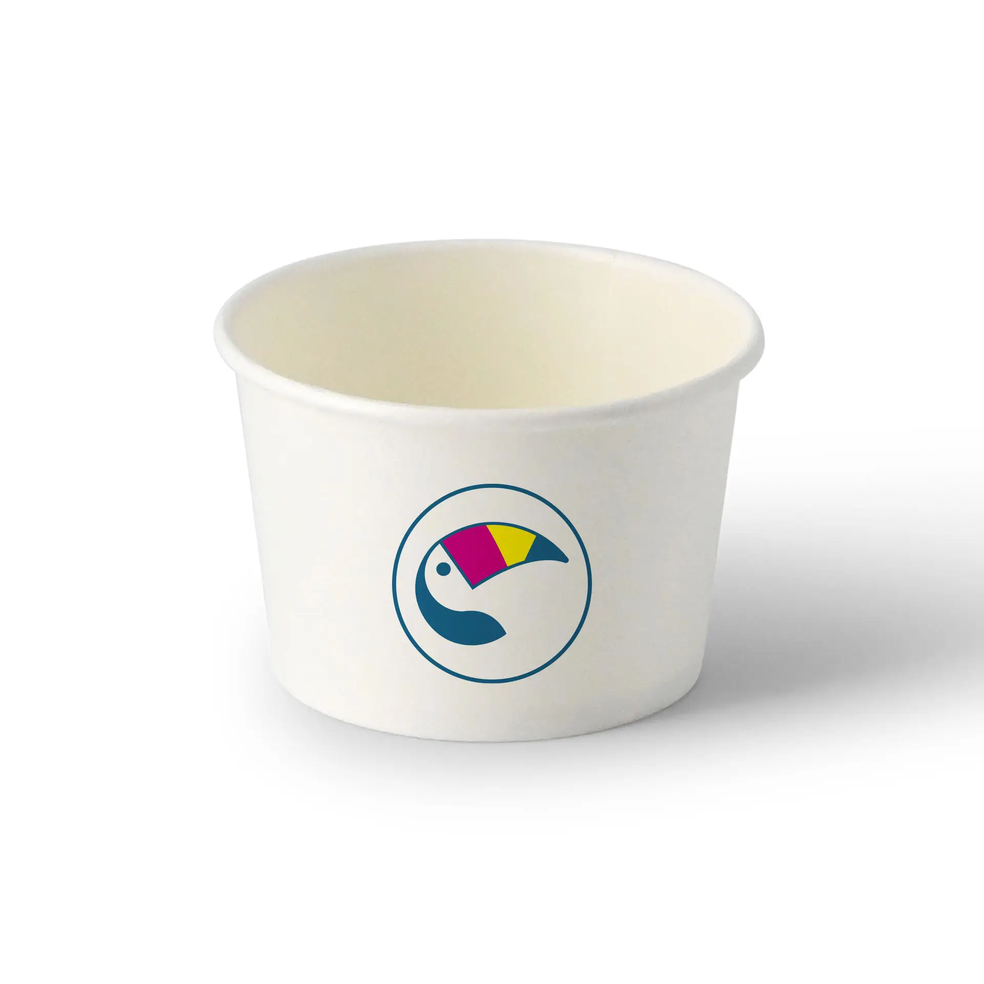 Custom printed ice cream cup, 125 ml / 5 oz, white, PLA-coated